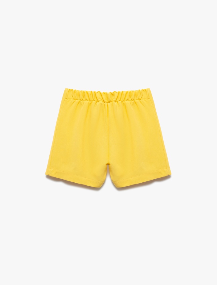 Kız Çocuk Pile Detaylı Beli Lastikli Viskon Şort