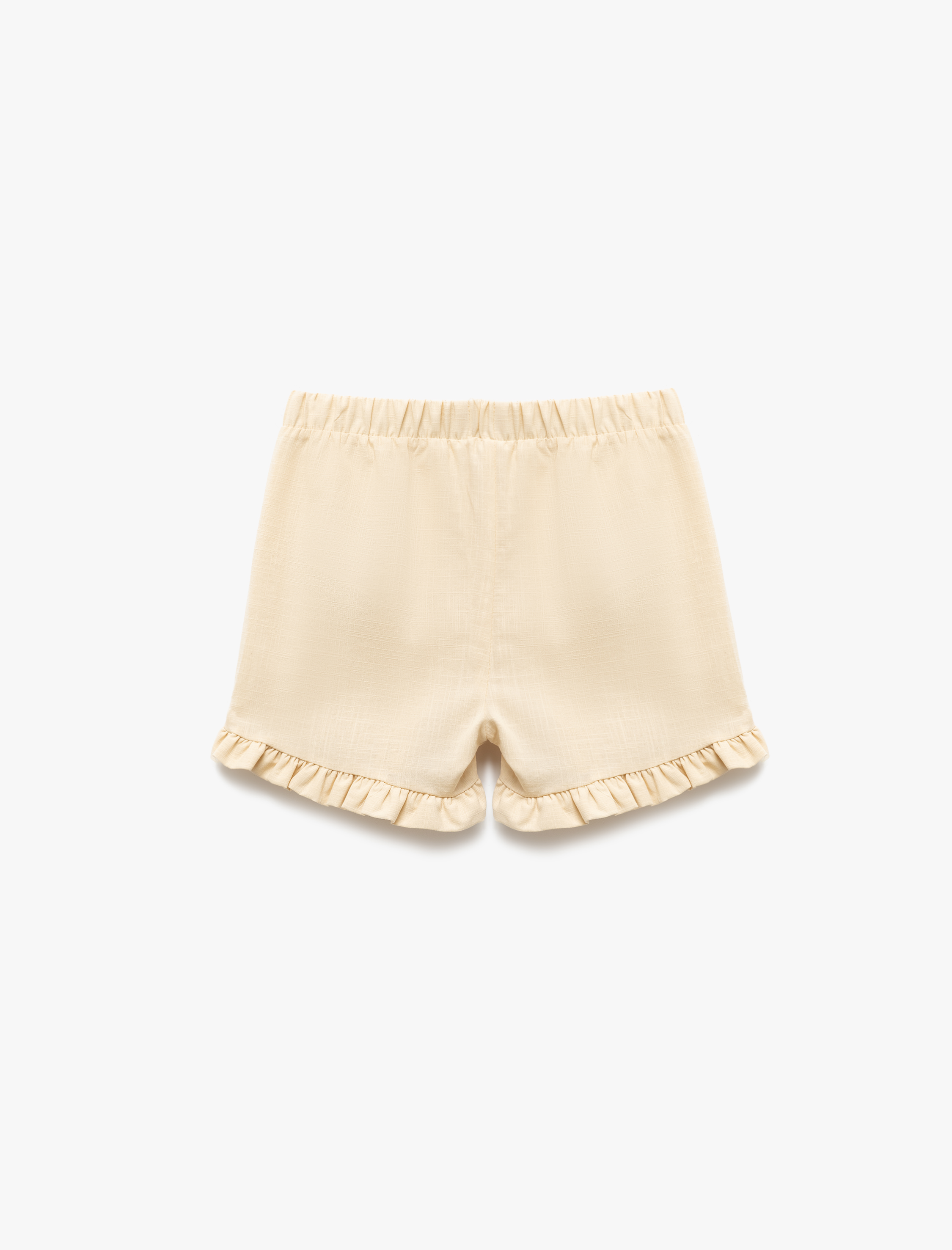  Kız Çocuk Fırfırlı Beli Lastikli Pamuklu Şort