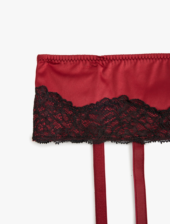  Dantel Detaylı Saten Jartiyer