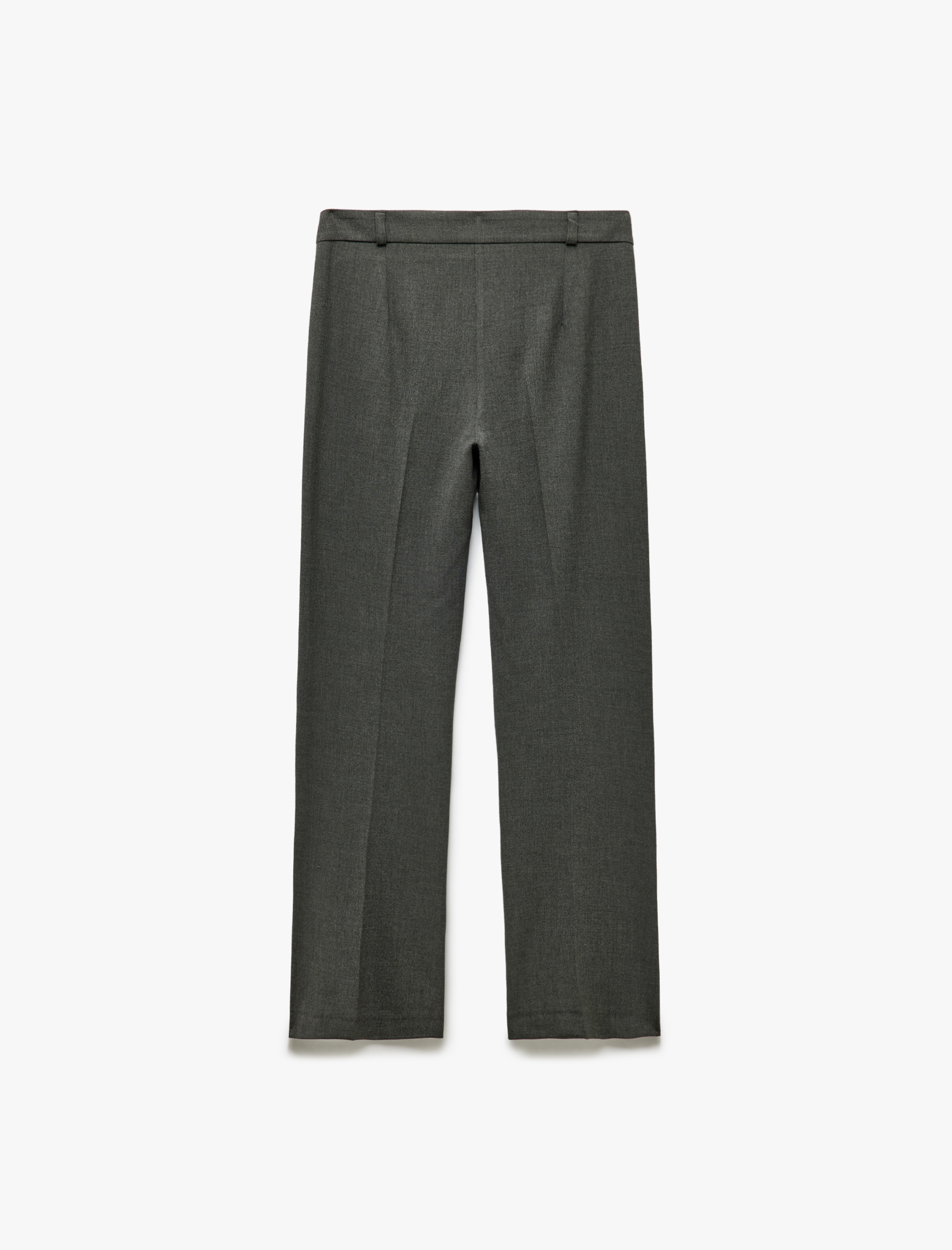   Cepli Yüksek Bel Düz Bol Paça Kumaş Pantolon