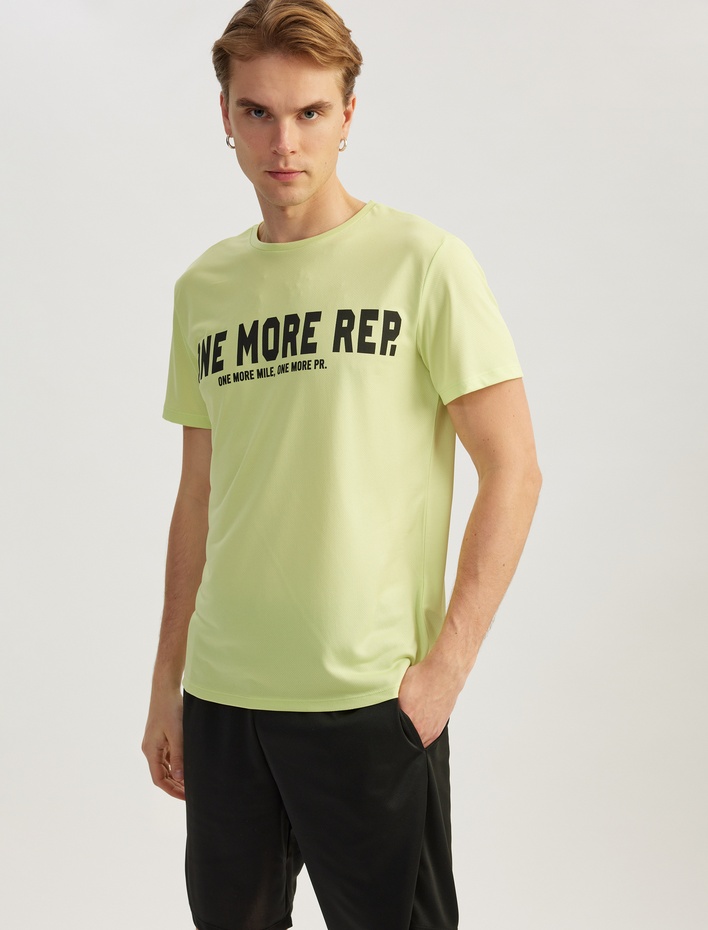  Baskılı Kısa Kollu Bisiklet Yaka Oversize Spor Tişört