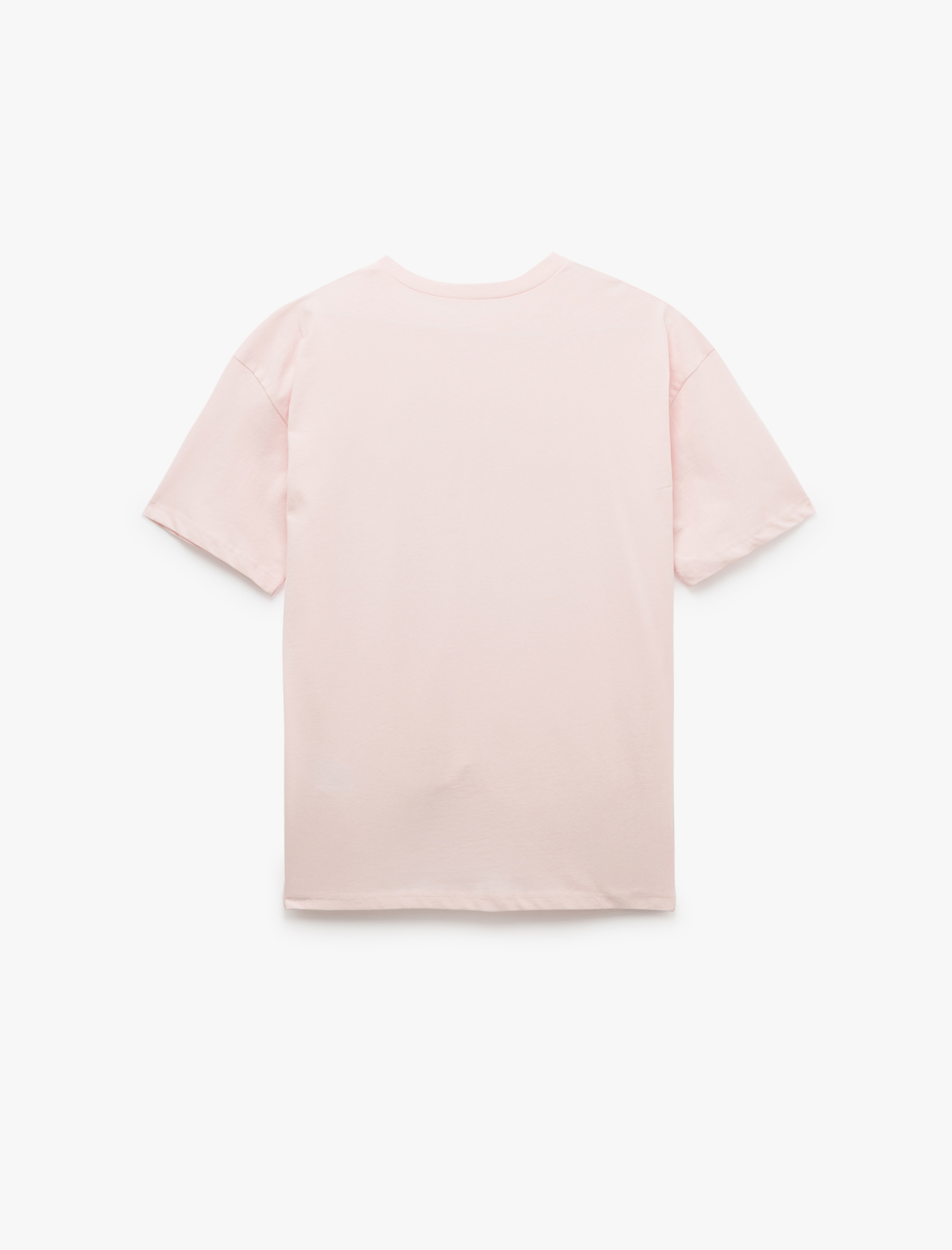   Fiyonk Baskılı Kısa Kollu Bisiklet Yaka Pamuklu Tişört