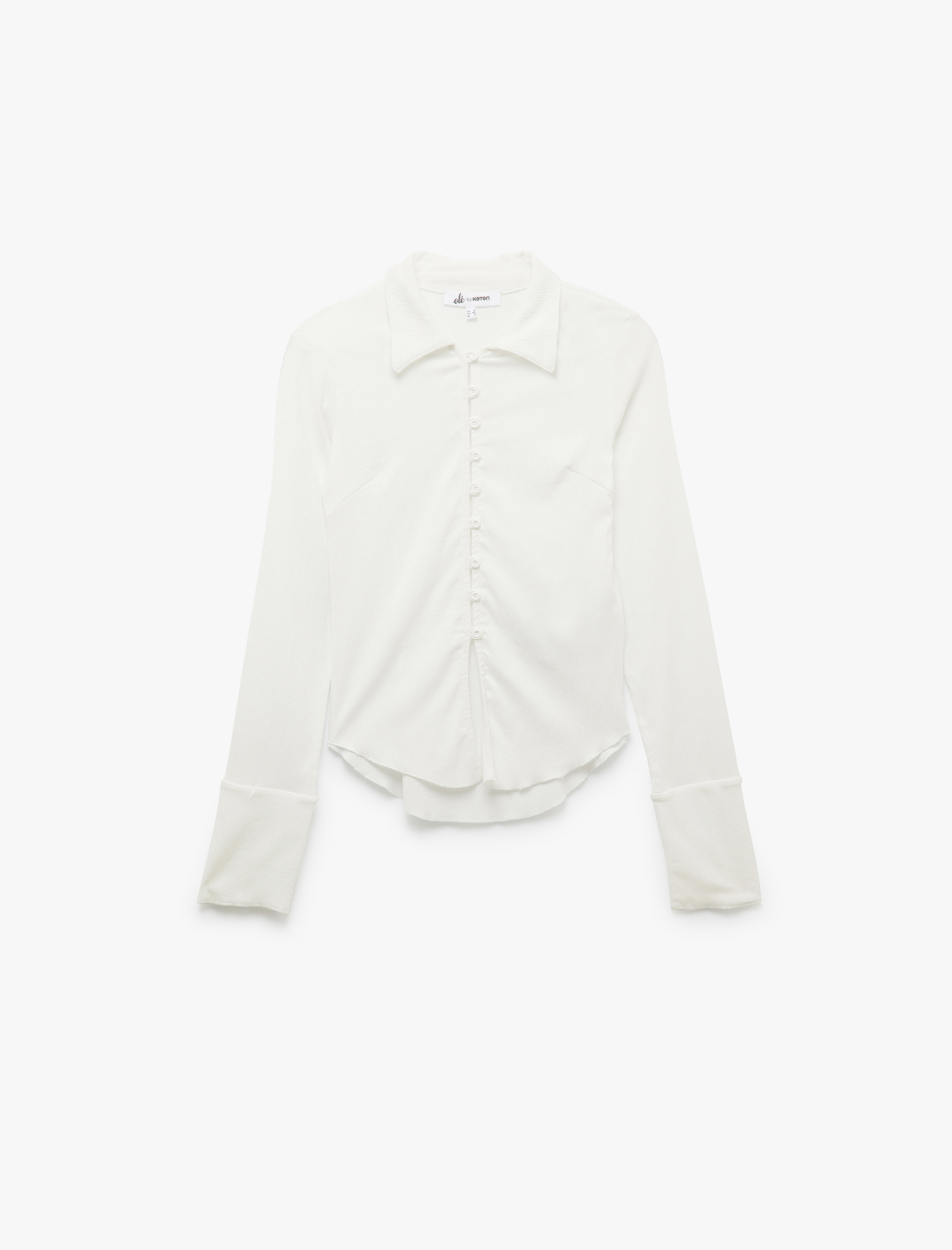   Bürümcük Kumaş Uzun Kollu Drapeli Slim Fit Gömlek