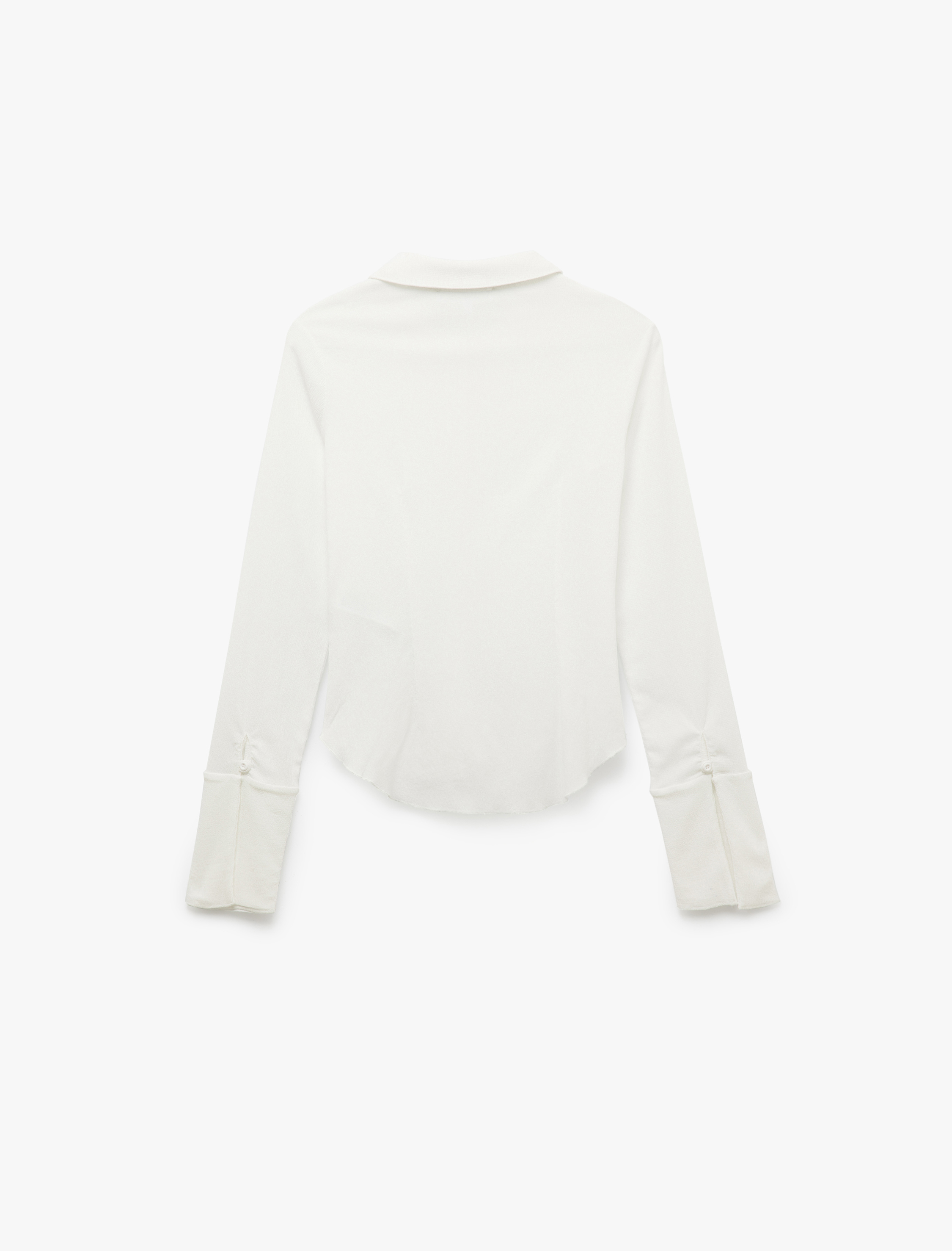   Bürümcük Kumaş Uzun Kollu Drapeli Slim Fit Gömlek