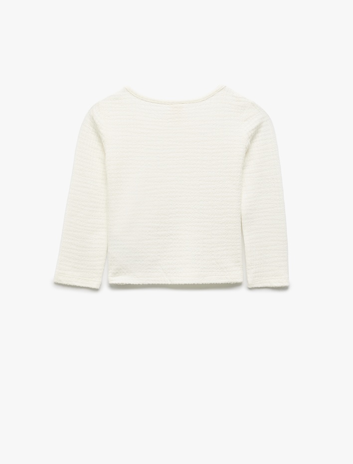 Kız Bebek Uzun Kollu Bisiklet Yaka Viskon Basic Tişört