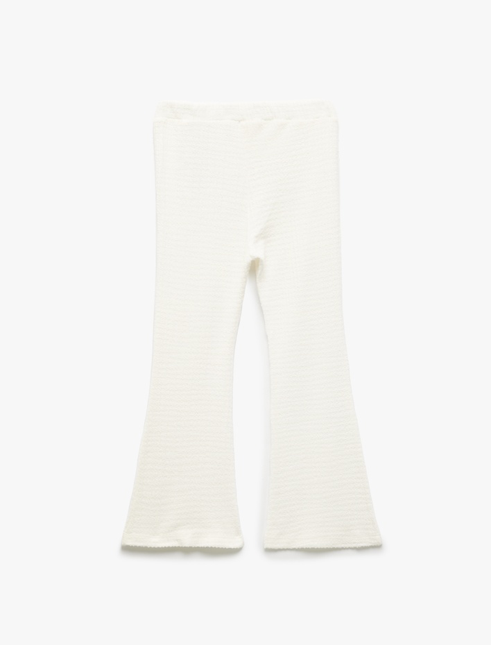 Kız Bebek Beli Lastikli Viskon Basic İspanyol Paça Tayt