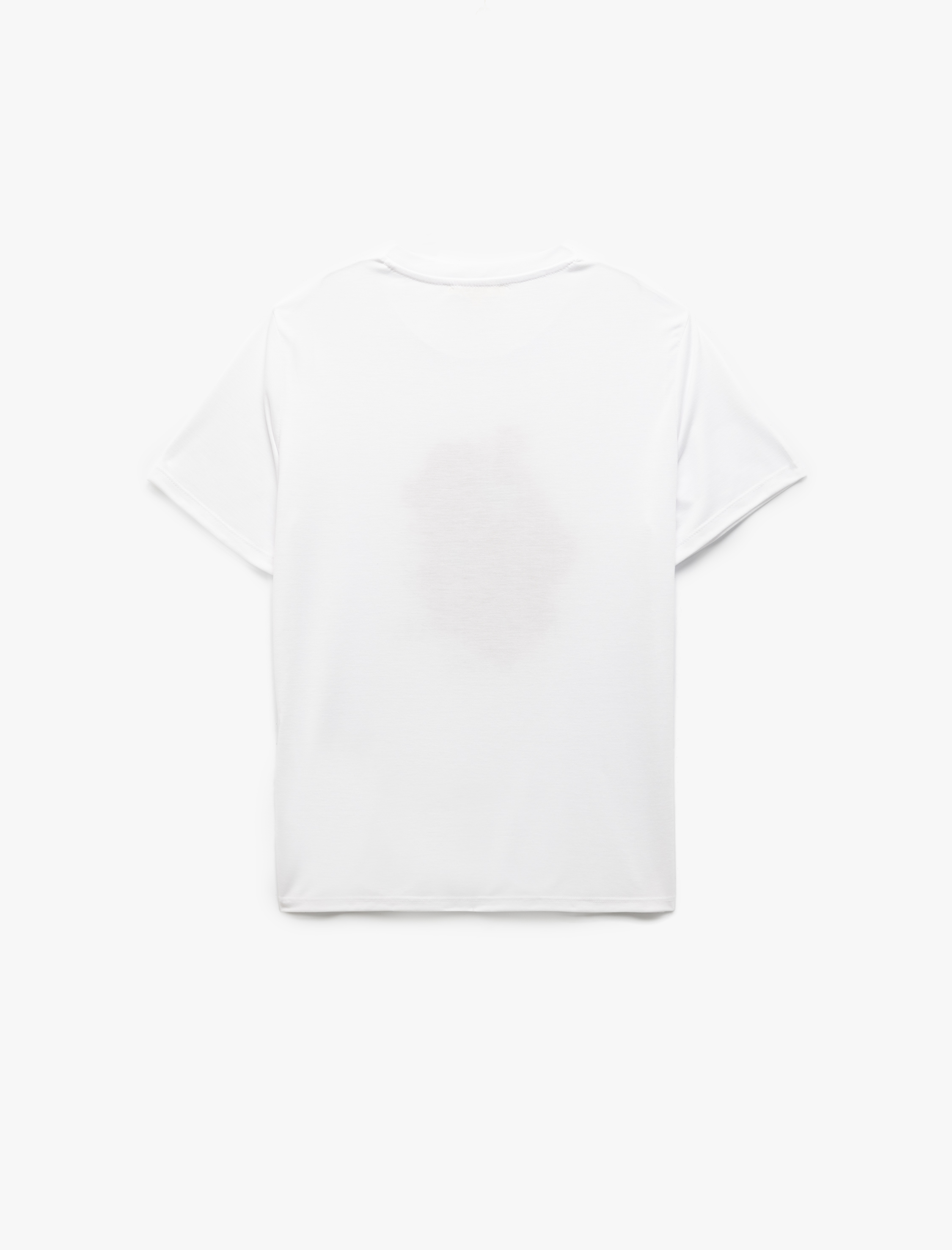   Bisiklet Yaka Kısa Kollu Çiçek Desenli Kadın Tişört