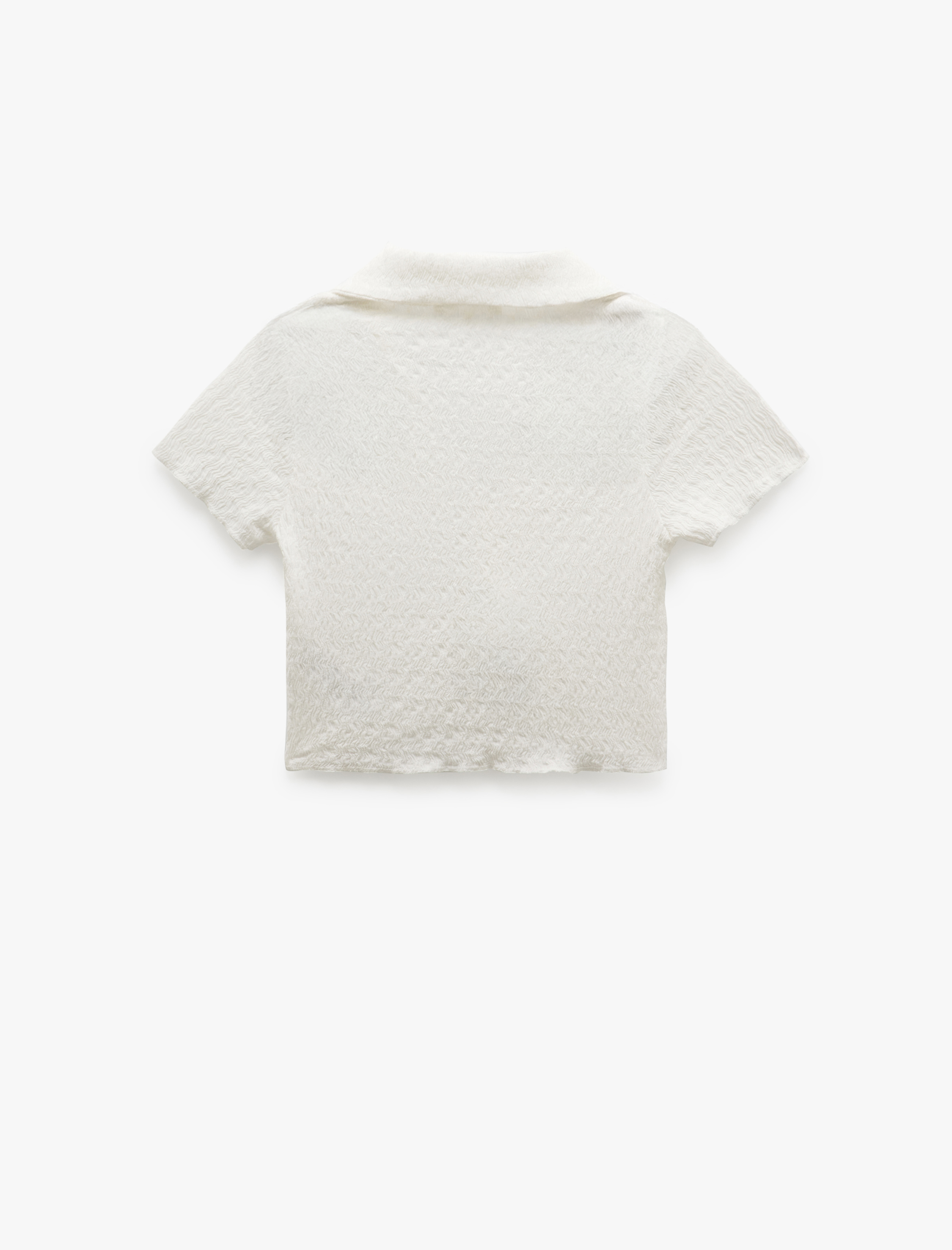   Bağlama Detaylı V Yaka Kısa Kollu Bürümcük Crop Tişört Bürümcük