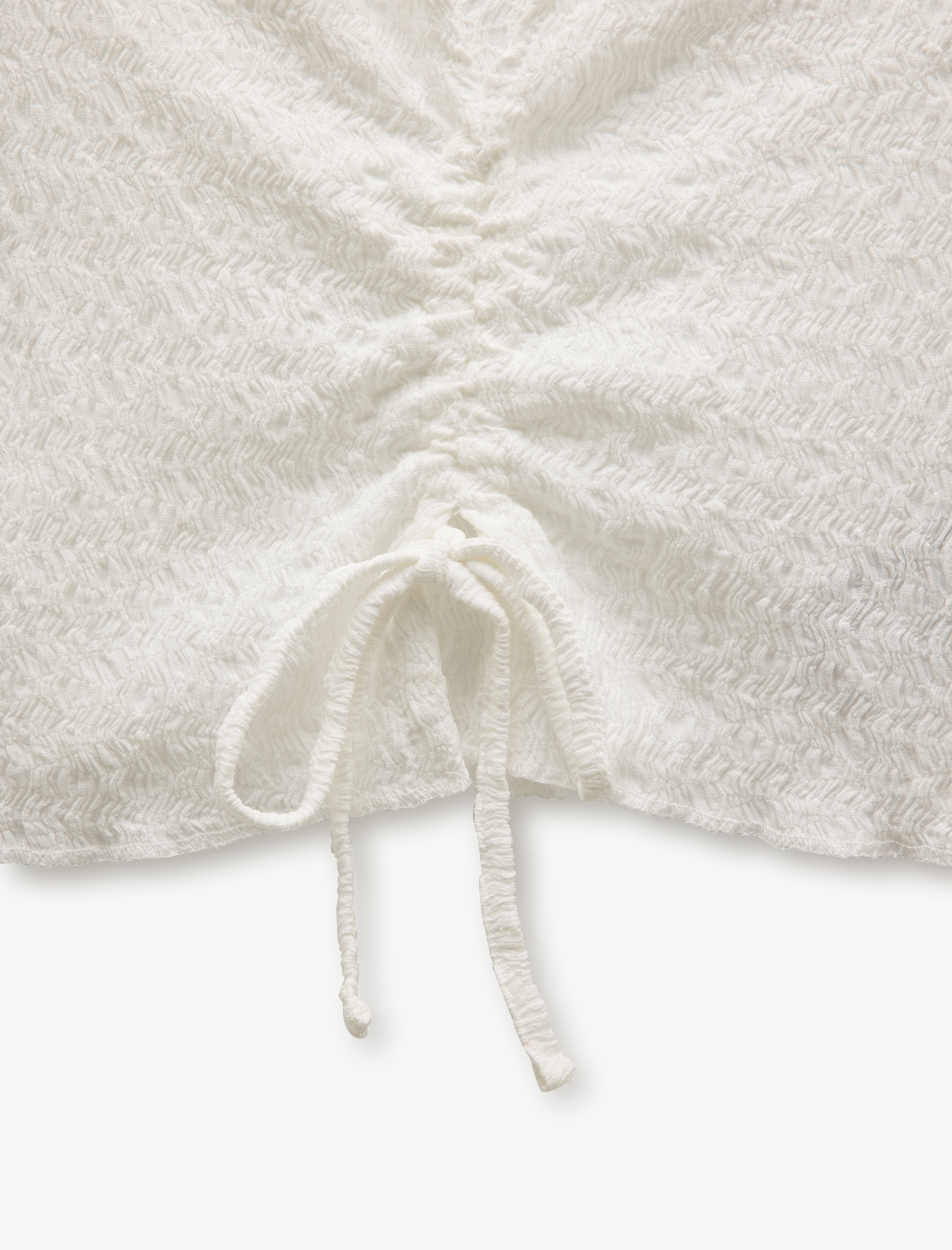   Bağlama Detaylı V Yaka Kısa Kollu Bürümcük Crop Tişört Bürümcük