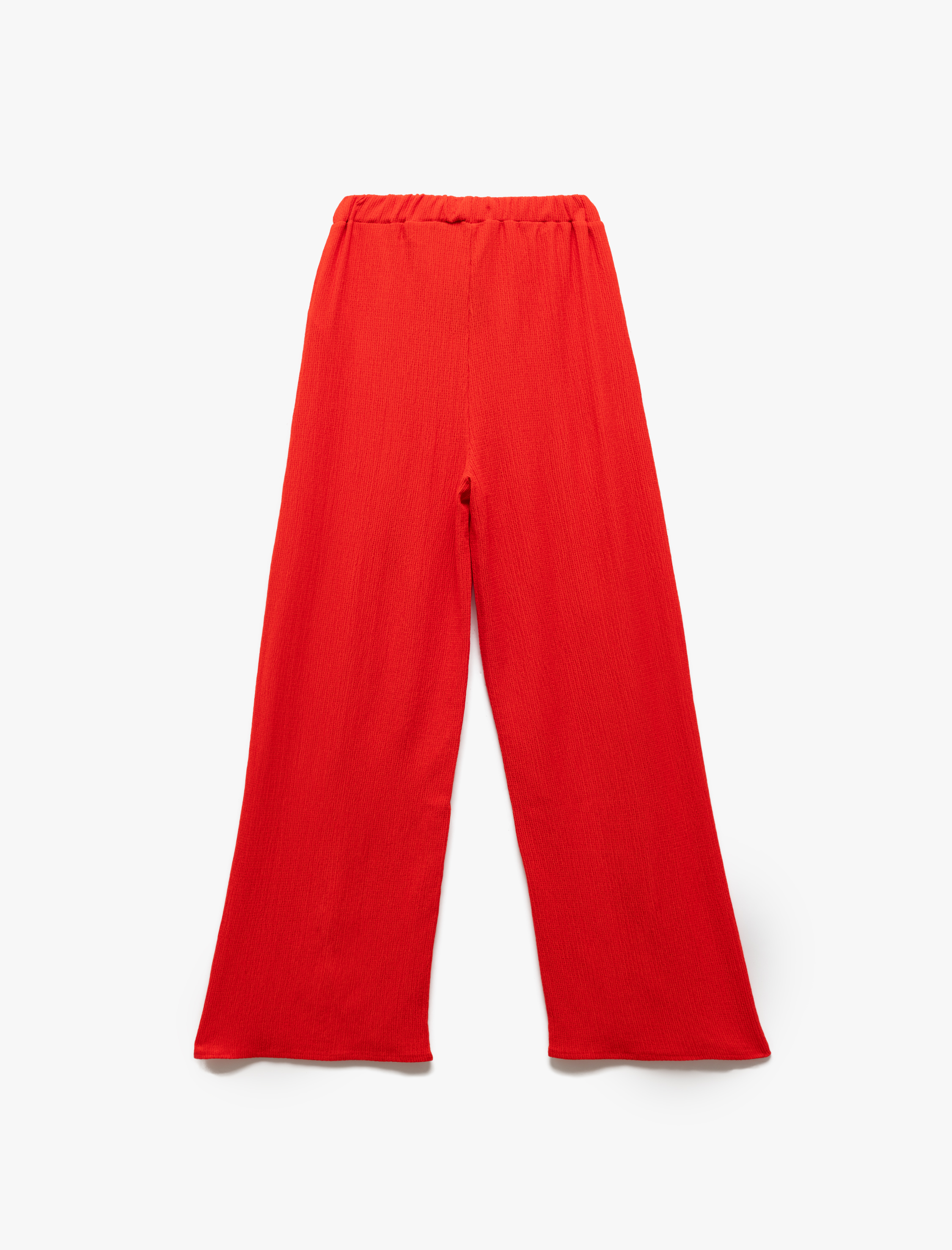  Kız Çocuk Beli Lastikli Bürümcük Geniş Paça  Pantolon