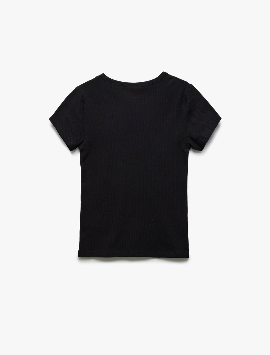   Slim Fit Pamuklu Kısa Kollu Bisiklet Yaka Kadın Basic Tişört