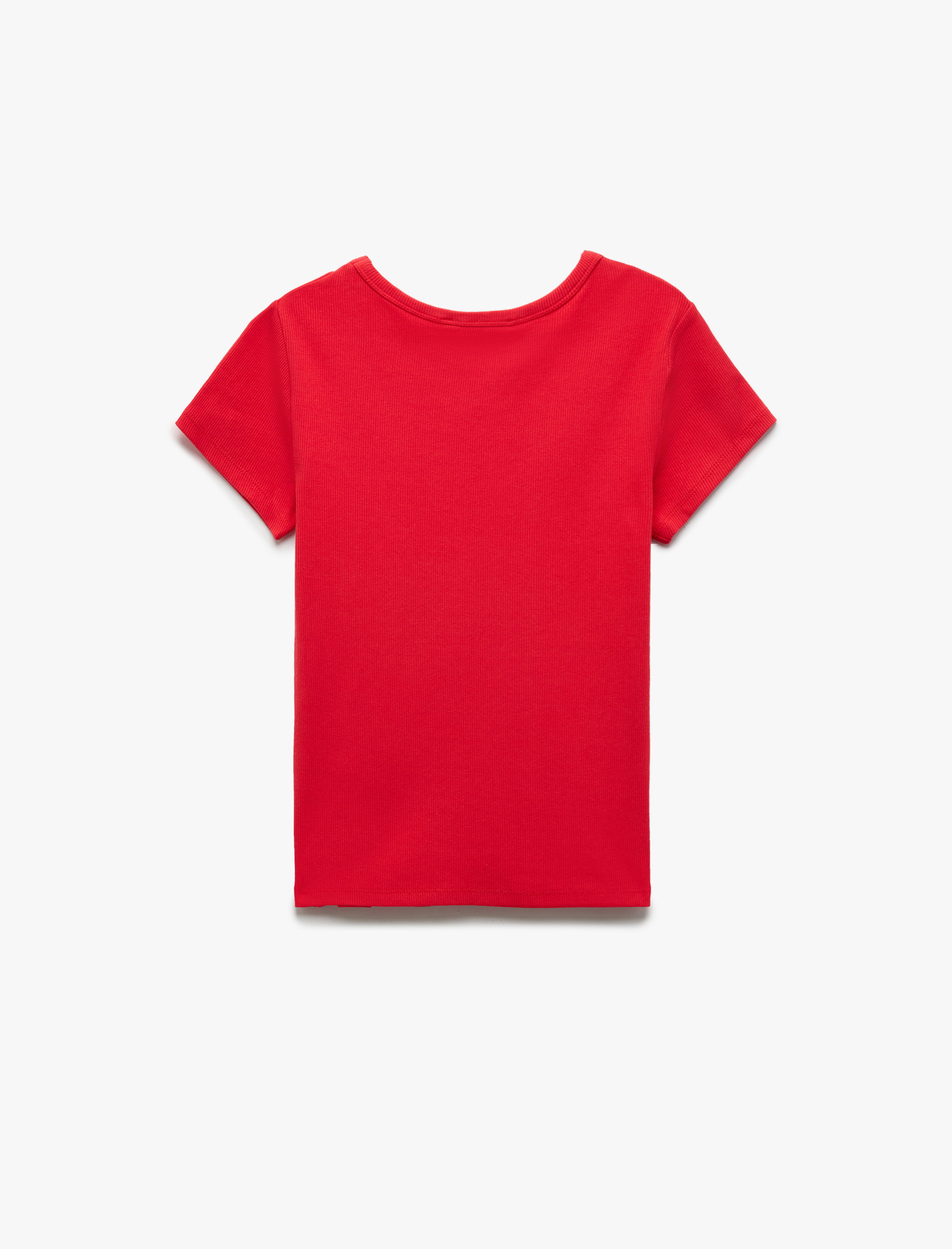 Slim Fit Pamuklu Kısa Kollu Bisiklet Yaka Kadın Basic Tişört