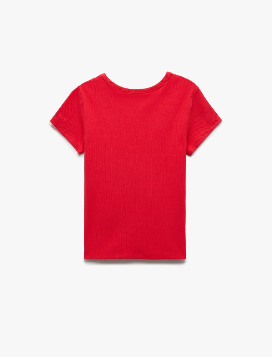   Slim Fit Pamuklu Kısa Kollu Bisiklet Yaka Kadın Basic Tişört