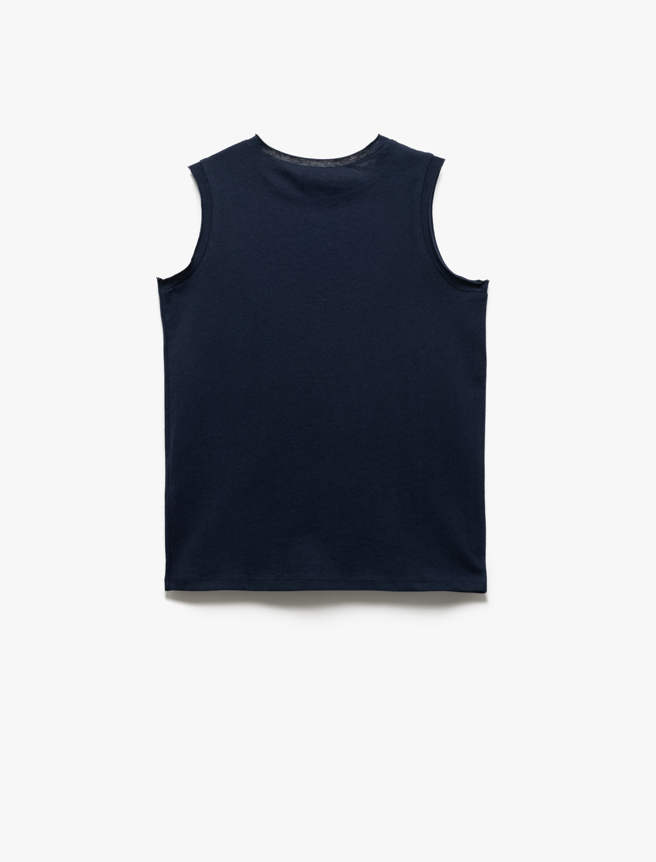  Erkek Çocuk Basketbol Baskı Detaylı Kolsuz Bisiklet Yaka Pamuklu Atlet