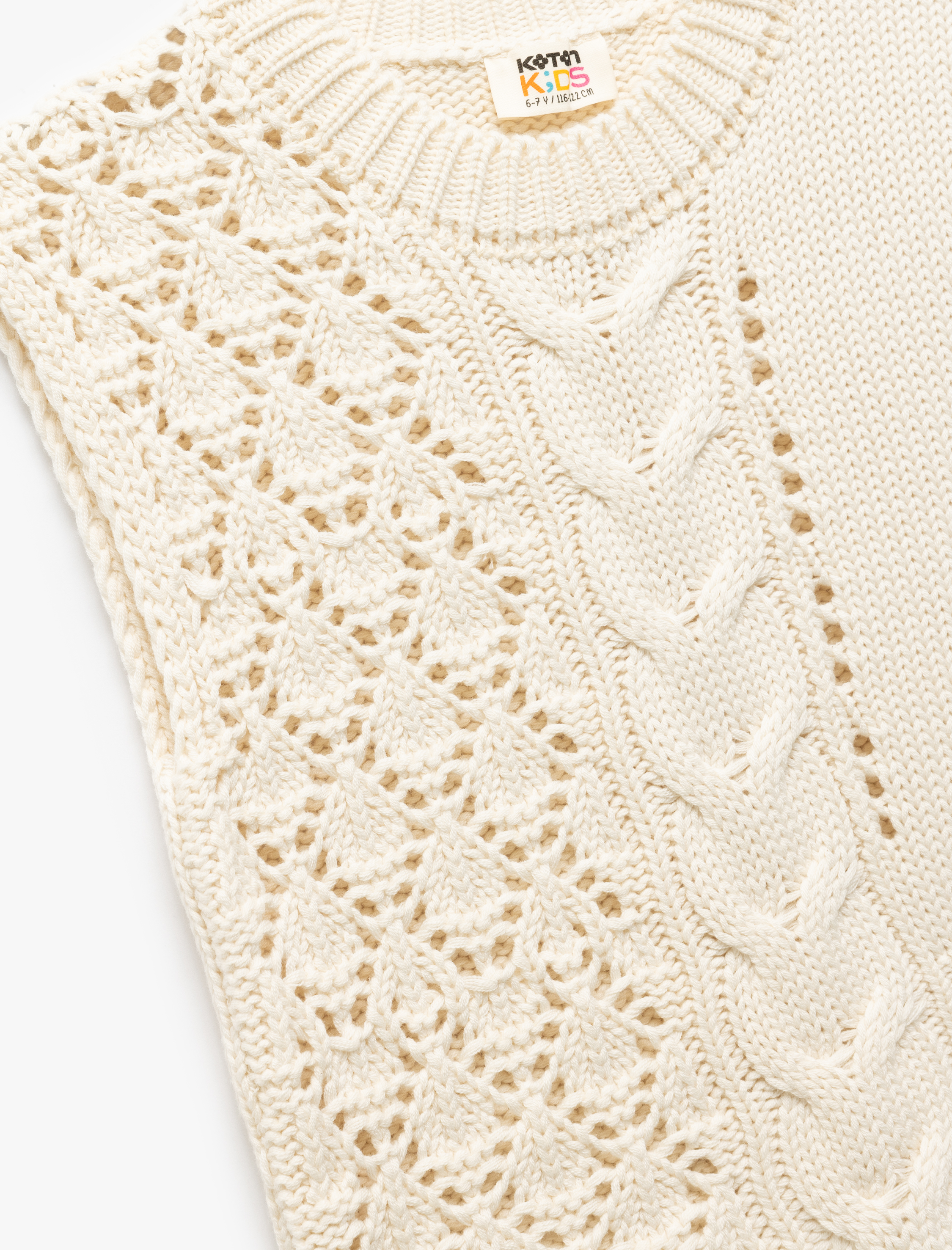 Kız Çocuk Bisiklet Yaka Örgü Detaylı Basic Triko Süveter