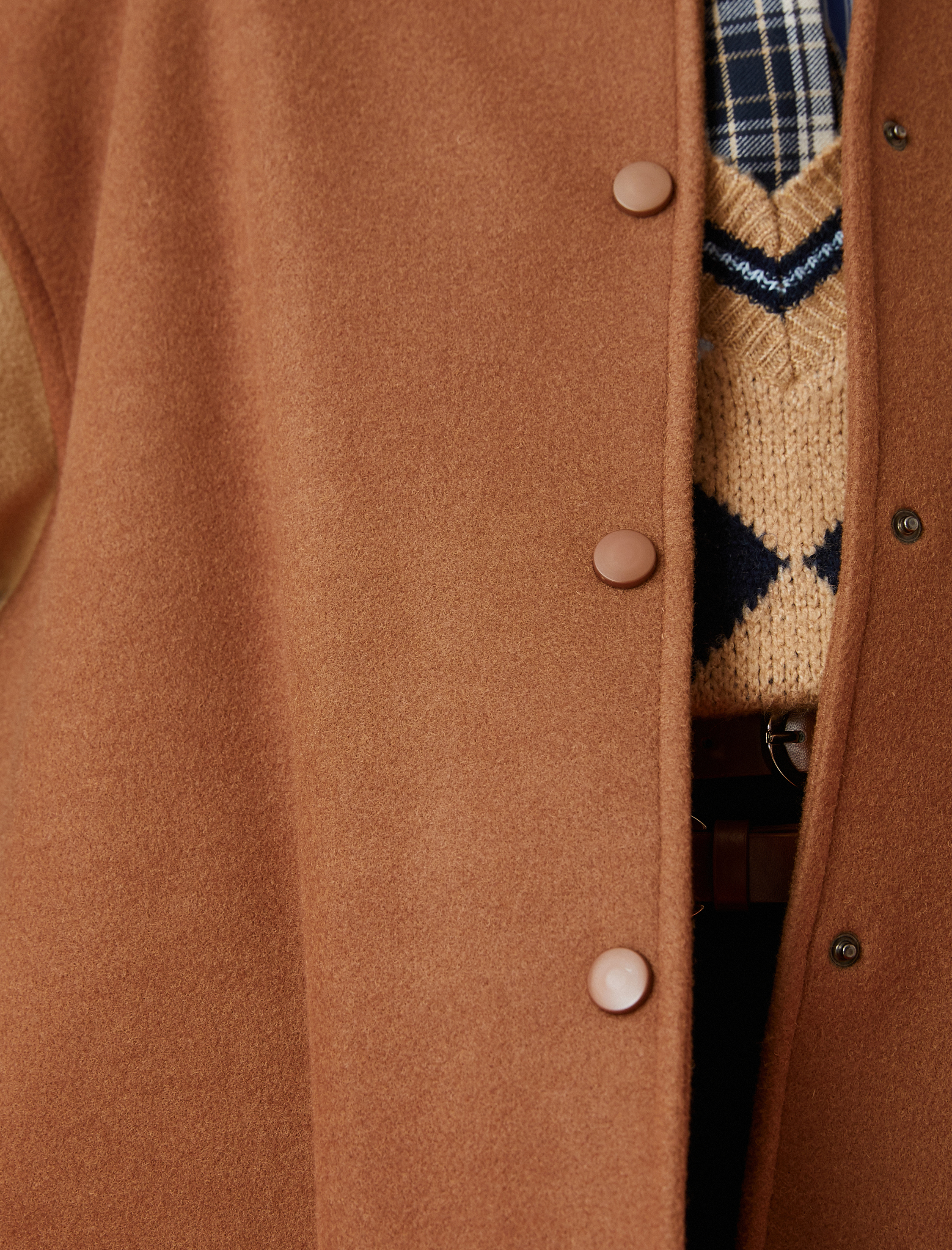   Kolej Ceket Renk Bloklu Yünlü