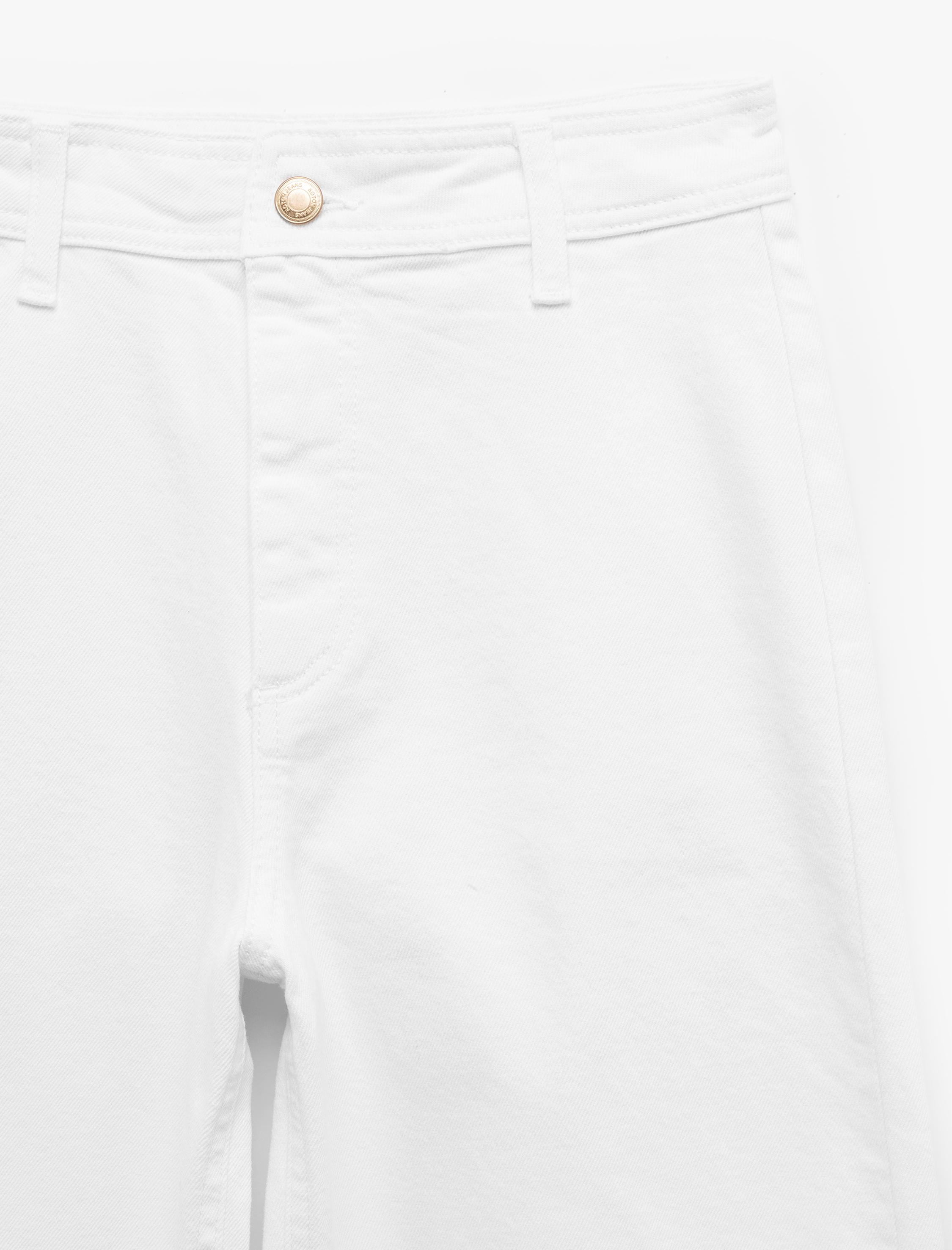   Pamuklu Geniş Kalıp Cepli Düğmeli Crop Geniş Paça Denim Pantolon - Culotte Jean