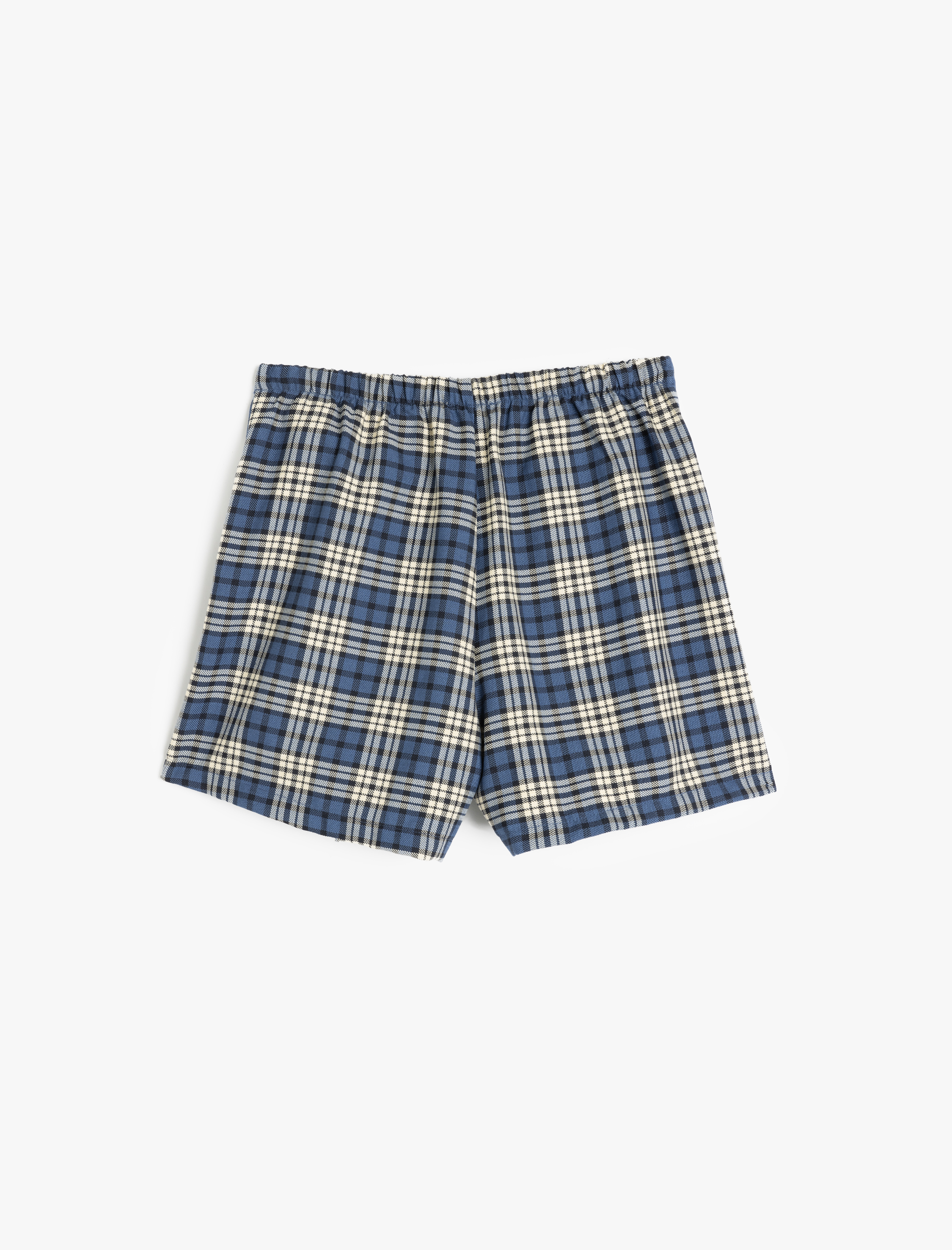 Kız Çocuk Ekoseli Kemer Detaylı Viskon Karışımlı Şort Etek