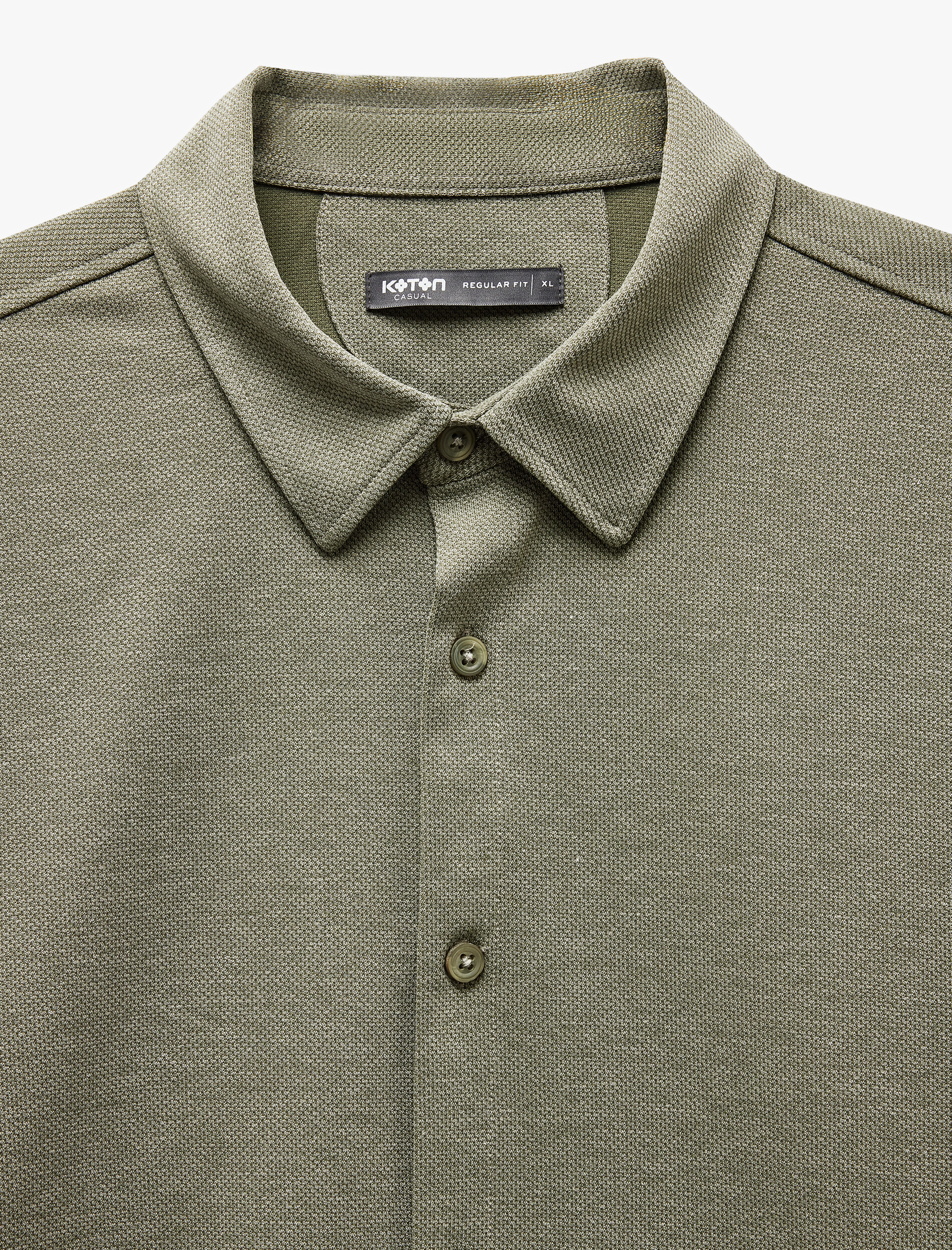   Pamuklu Düğmeli Regular Fit Pike Kumaş Uzun Kollu Gömlek