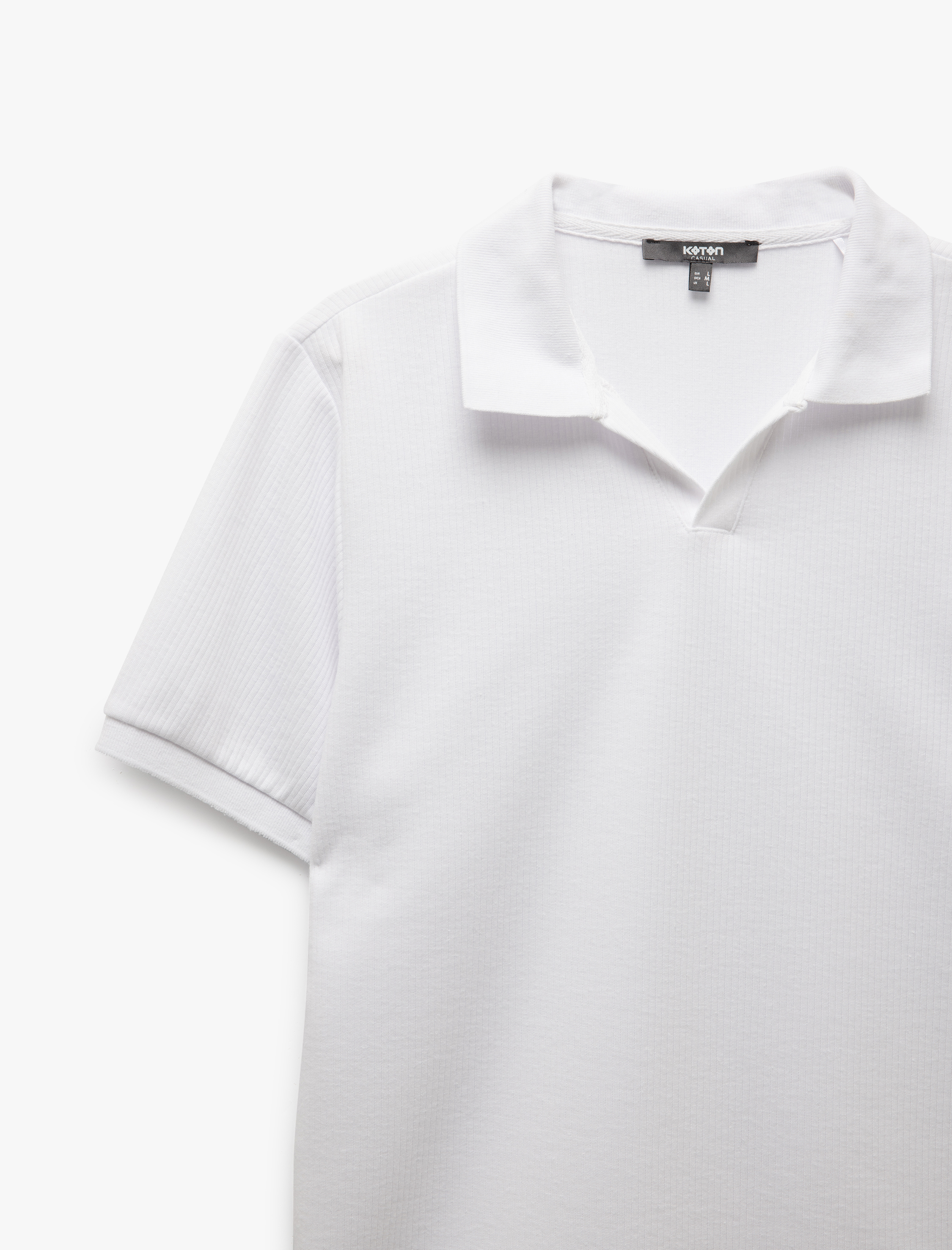   Kısa Kollu Regular Fit Pamuk Karışımlı V Yaka Polo Tişört