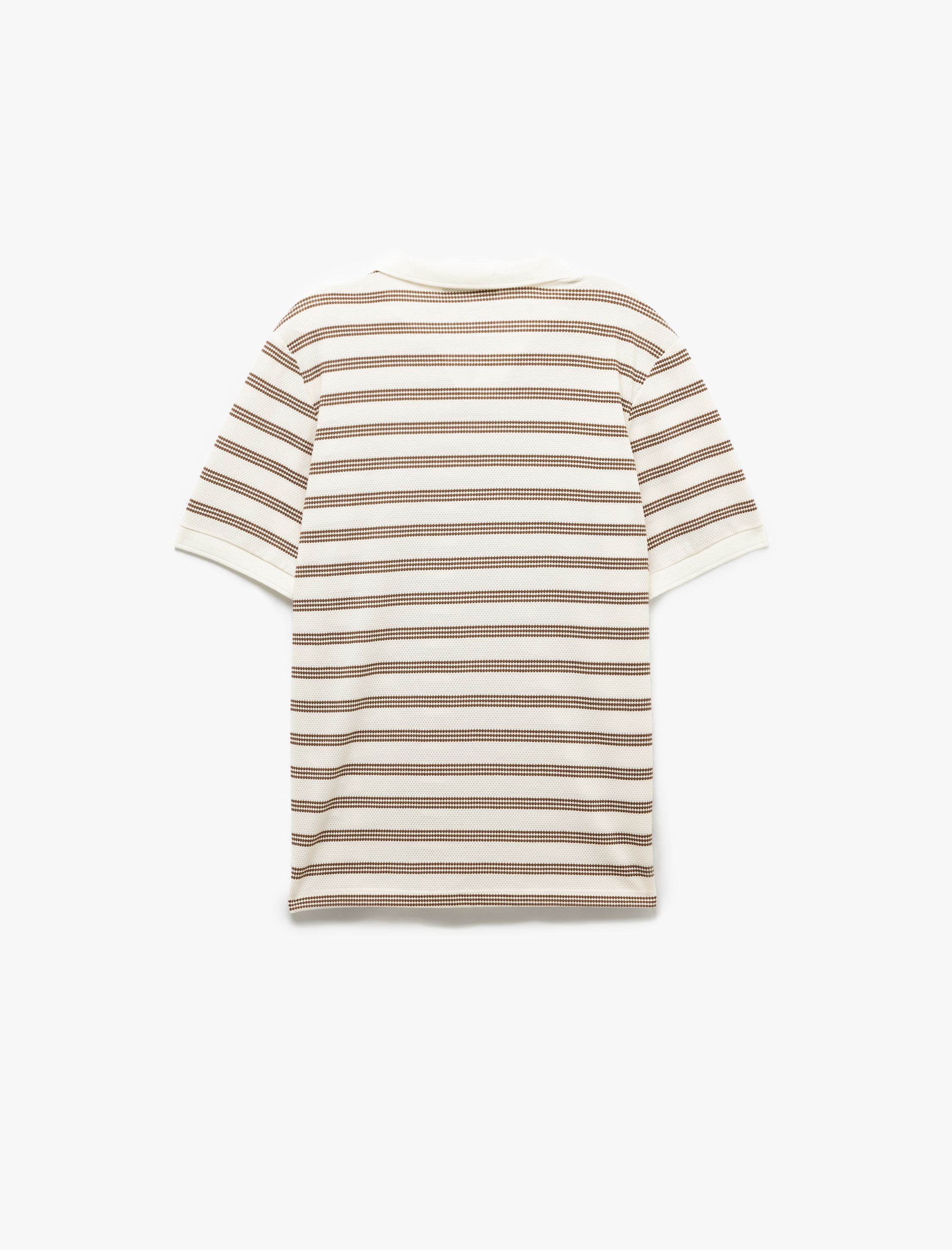 Kısa Kollu Pamuk Karışımlı Regular Fit Çizgili Polo Yaka Tişört