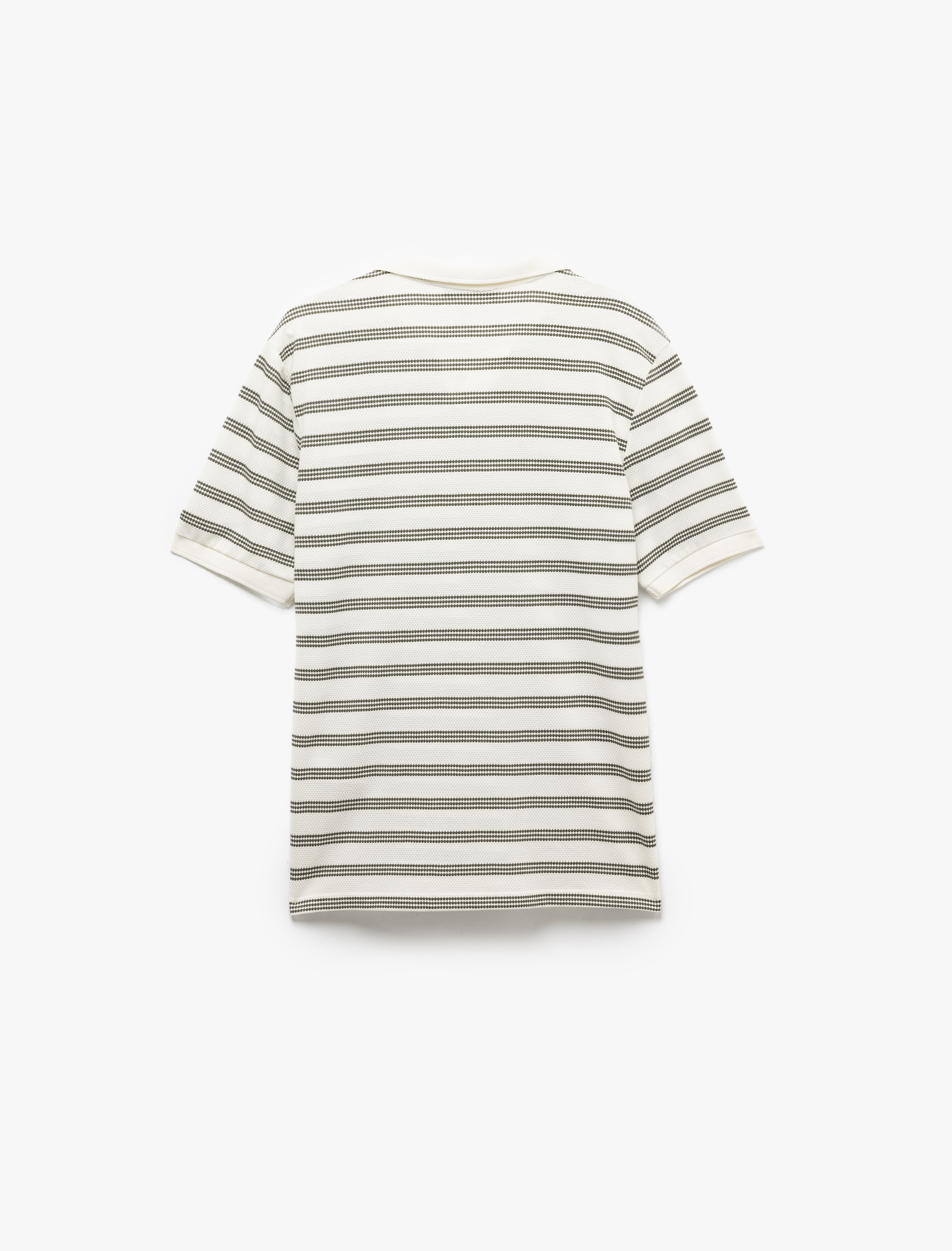 Kısa Kollu Pamuk Karışımlı Regular Fit Çizgili Polo Yaka Tişört