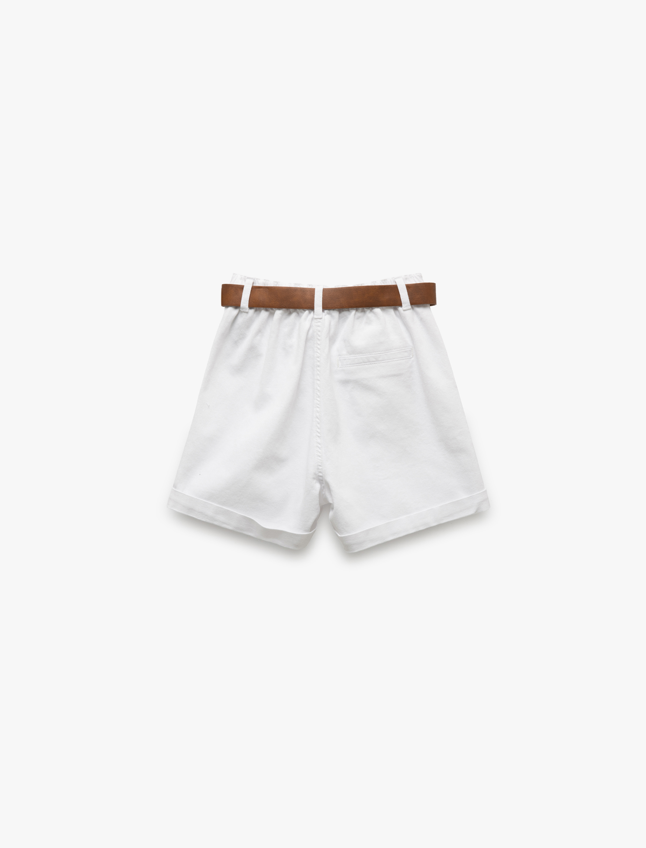   Taş Detaylı Düğmeli Rahat Kalıp Denim Şort