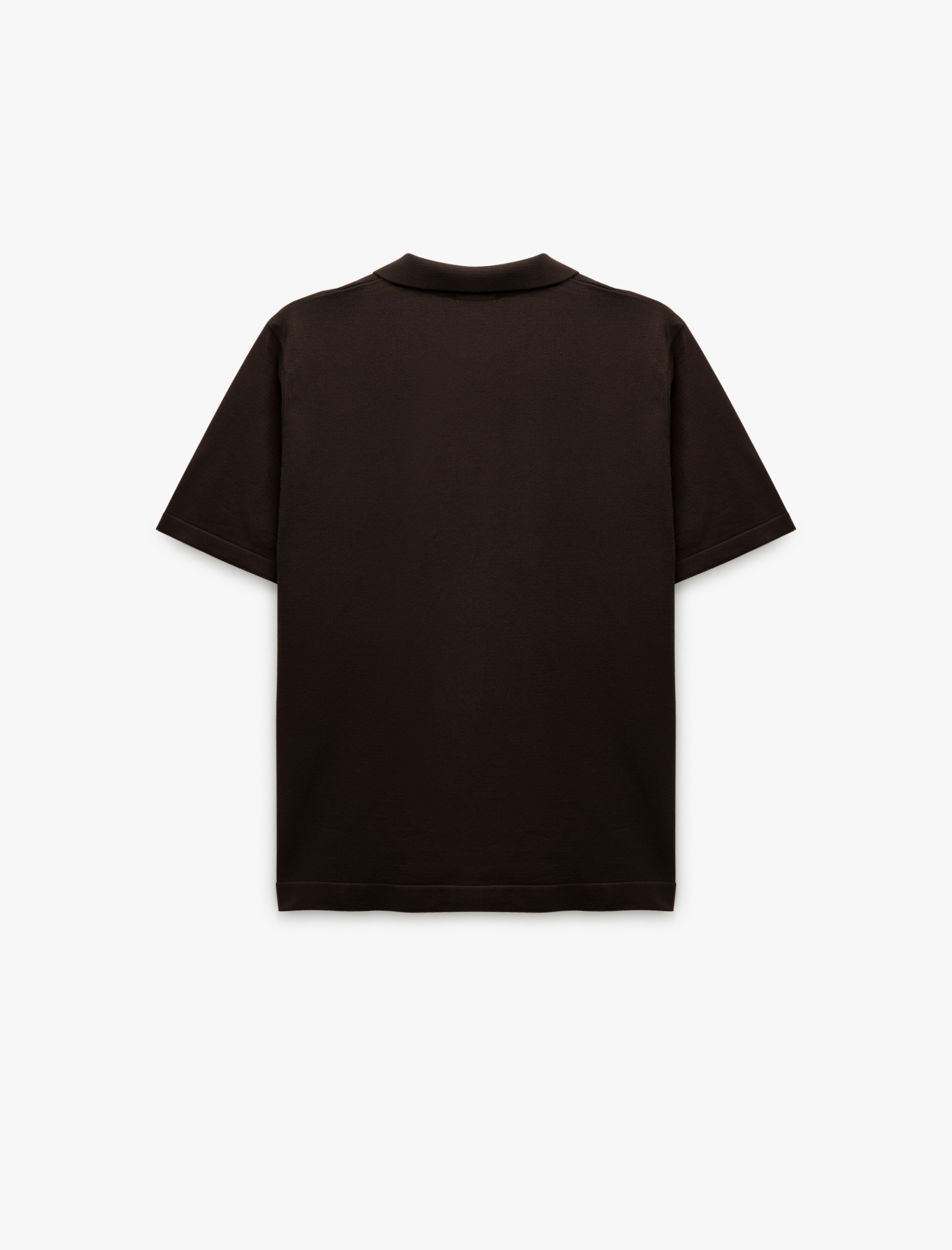   Yarım Fermuarlı Viskon Karışımlı Basic Kısa Kollu Triko Tişört