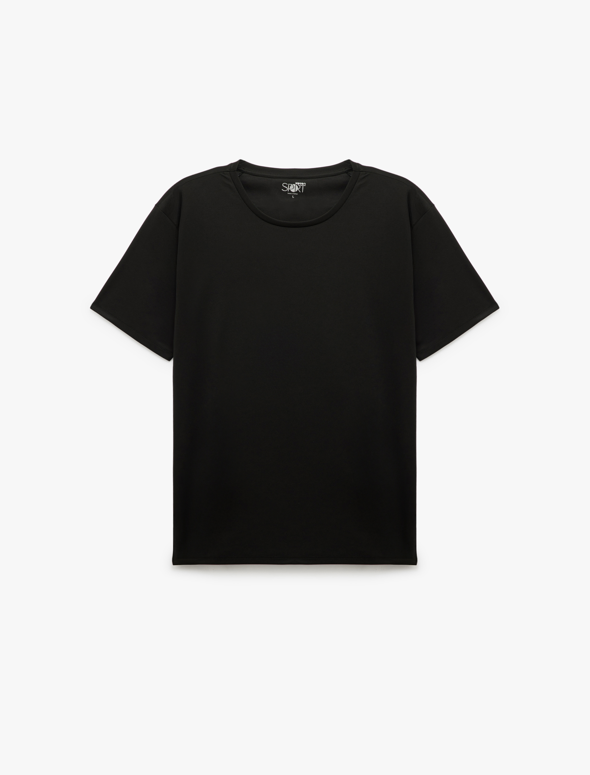   Bisiklet Yaka Arkası Baskılı Kısa Kollu Spor Tişört