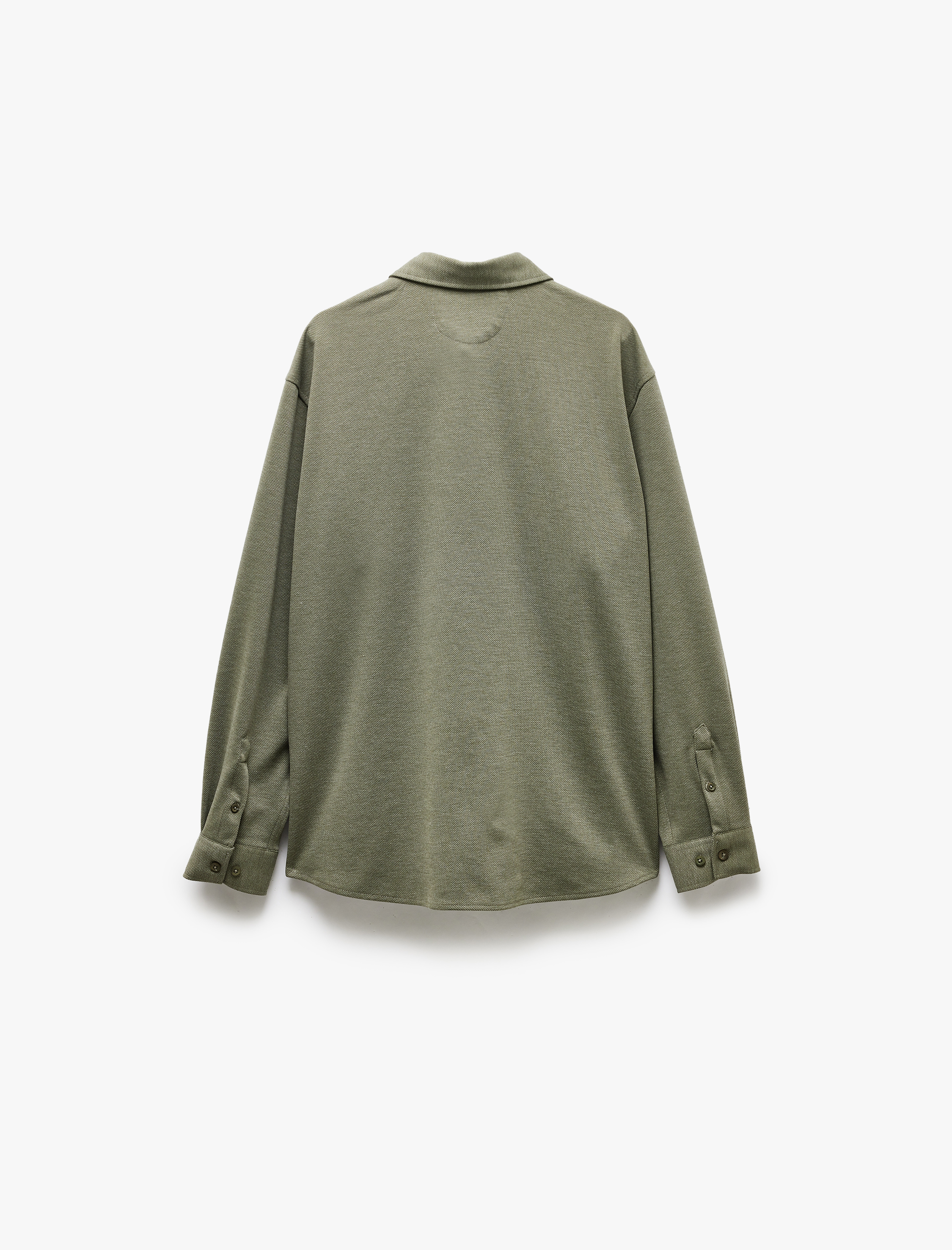   Pamuklu Düğmeli Regular Fit Pike Kumaş Uzun Kollu Gömlek