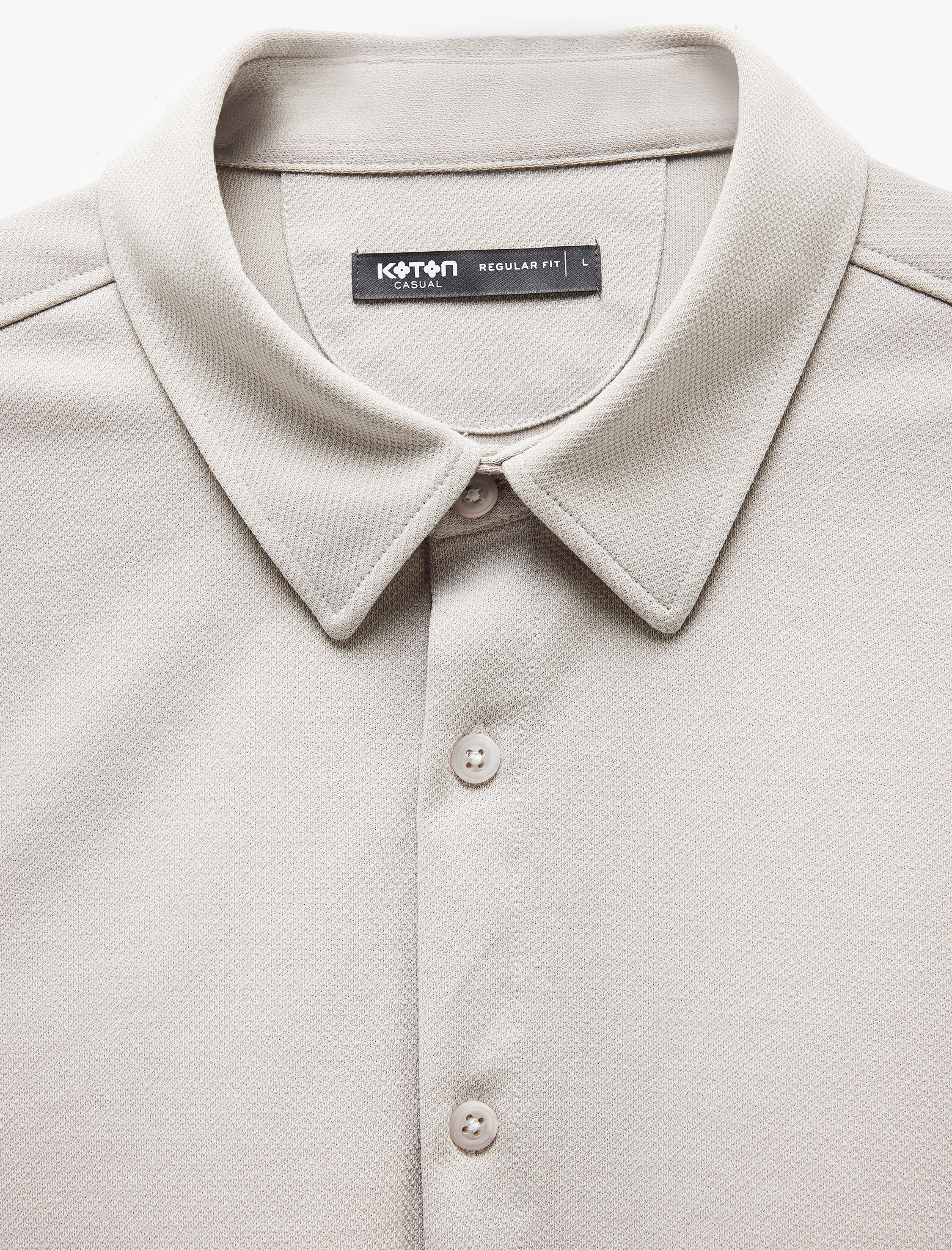   Pamuklu Düğmeli Regular Fit Pike Kumaş Uzun Kollu Gömlek