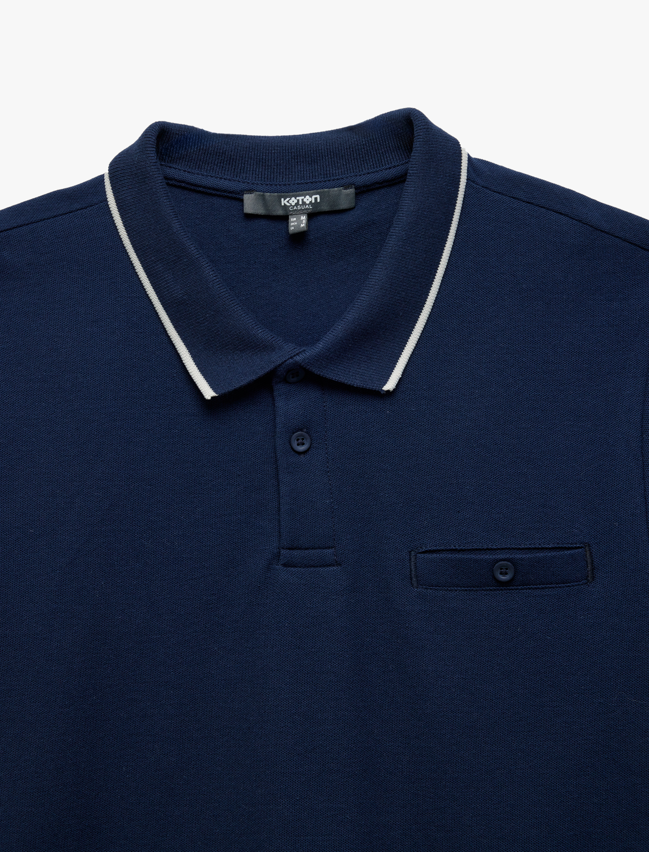   Pamuklu Cep Detaylı Pike Kumaş Slim Fit Polo Yaka Tişört