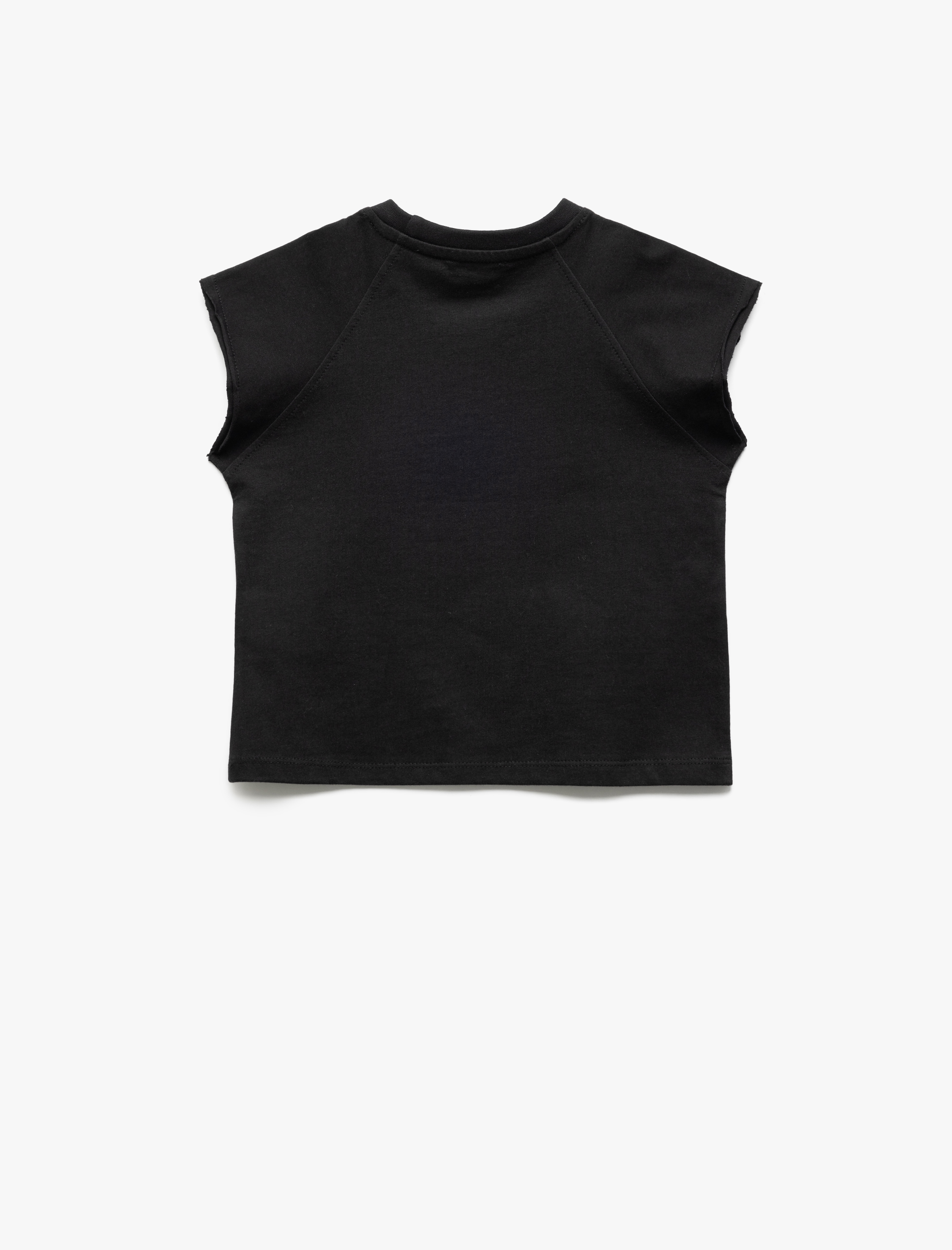  Kız Çocuk Basic Tişört Kısa Kollu Bisiklet Yaka Pamuklu