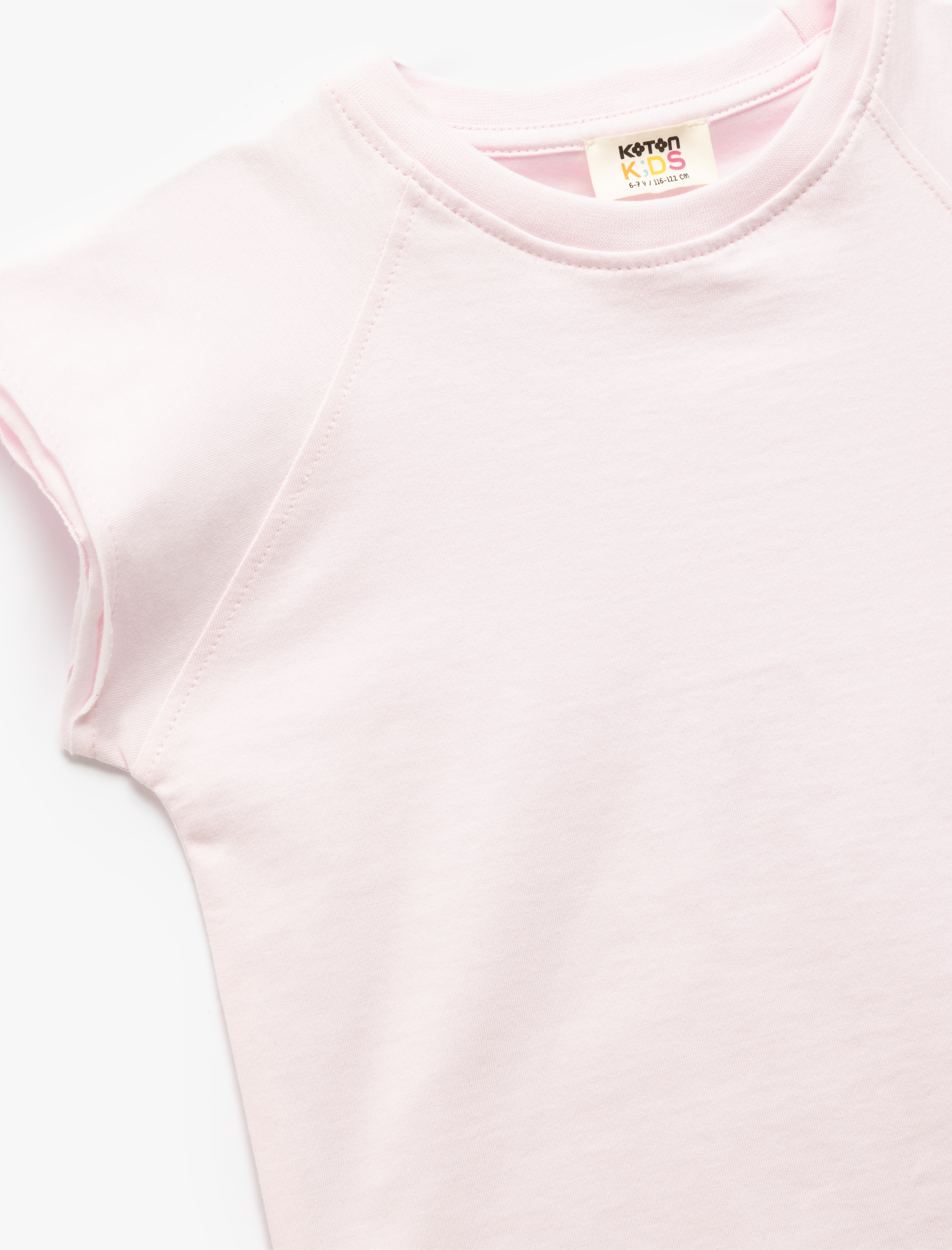  Kız Çocuk Basic Tişört Kısa Kollu Bisiklet Yaka Pamuklu