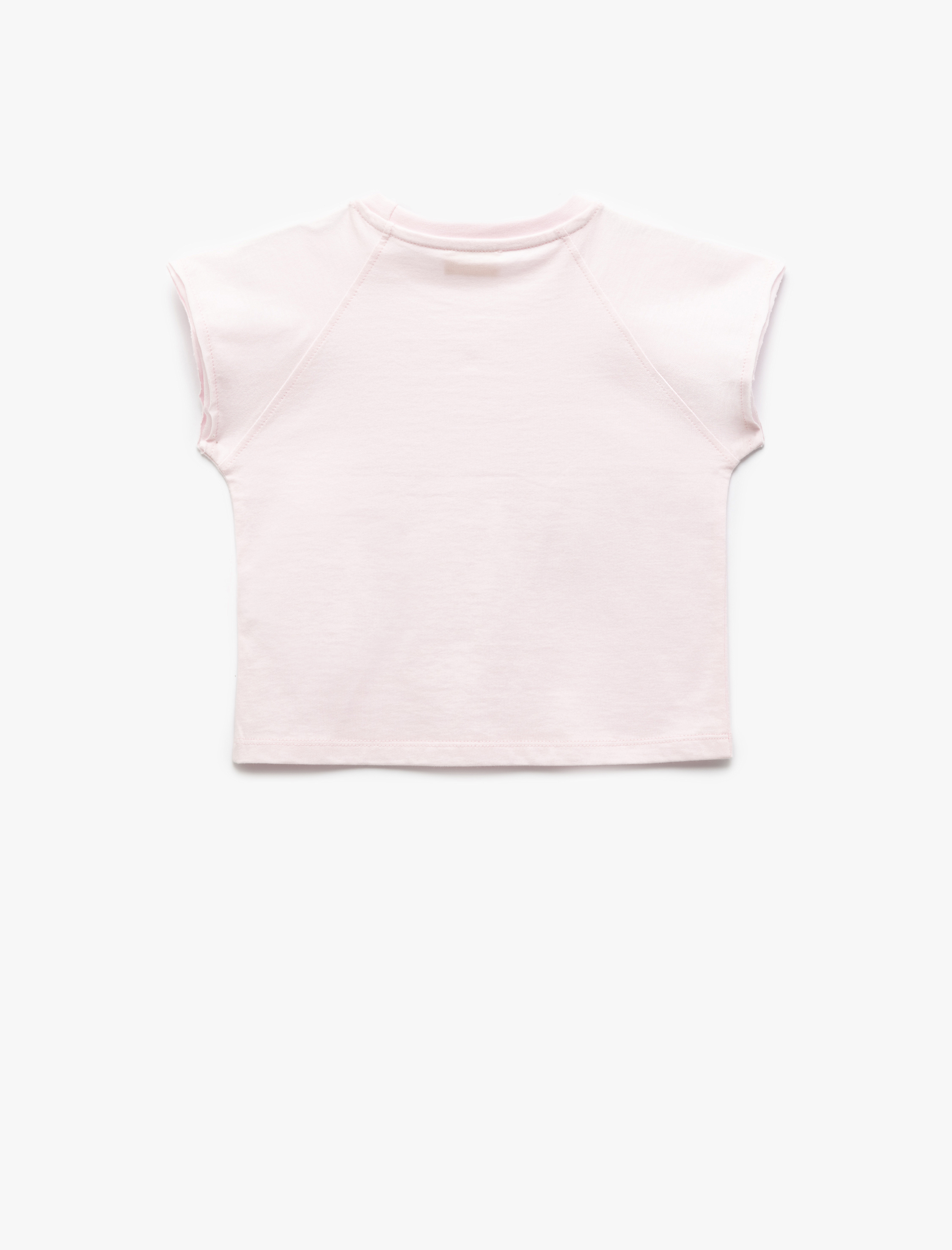  Kız Çocuk Basic Tişört Kısa Kollu Bisiklet Yaka Pamuklu