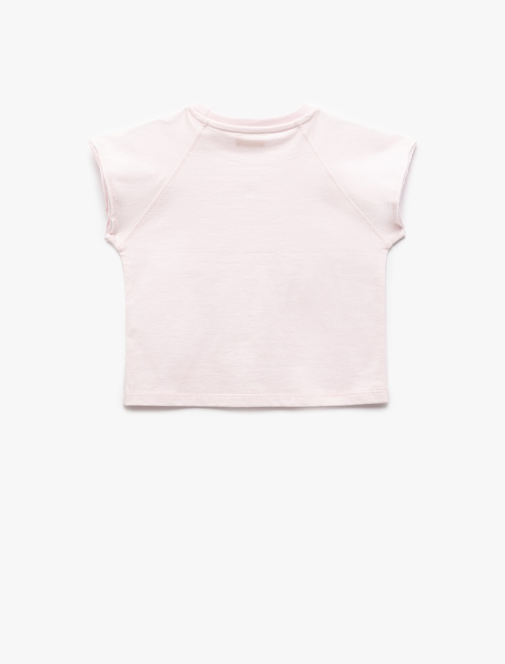 Kız Çocuk Basic Tişört Kısa Kollu Bisiklet Yaka Pamuklu