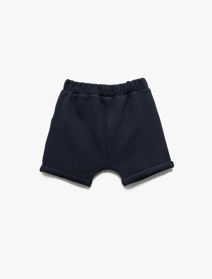 Erkek Bebek Beli Lastikli Pamuklu Cep Detaylı Basic Şort