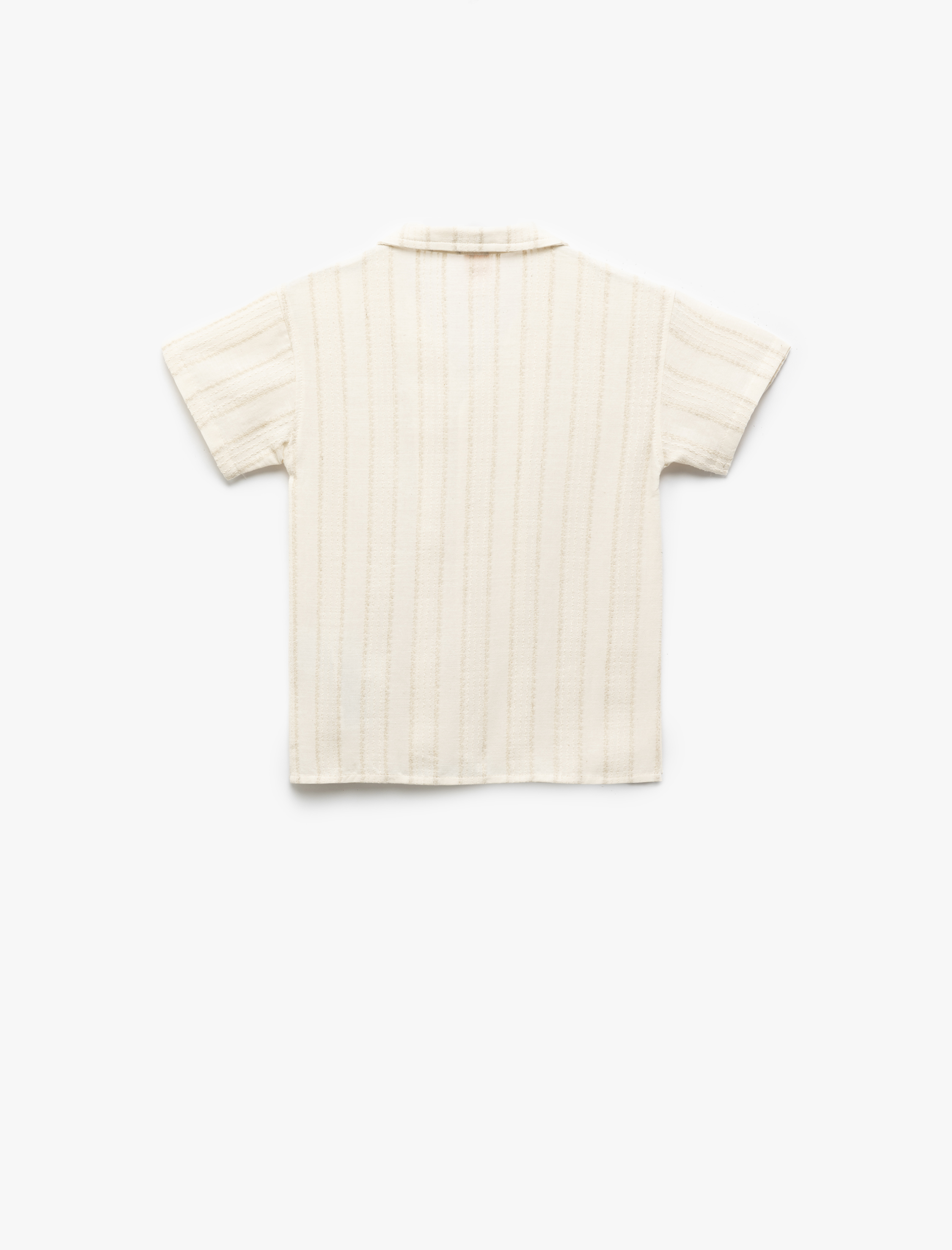  Erkek Bebek Kısa Kollu Cep Detaylı Viskon Karışımlı Pamuklu Gömlek