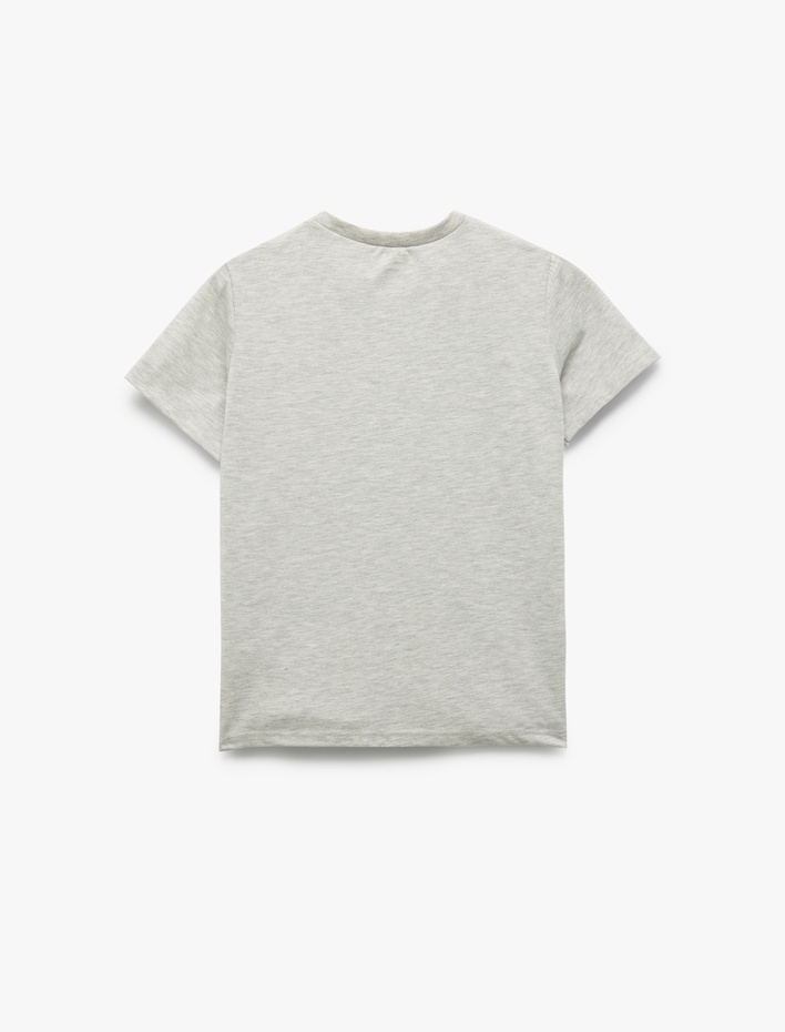 Erkek Çocuk Baskı Detaylı Bisiklet Yaka Kısa Kollu Tişört