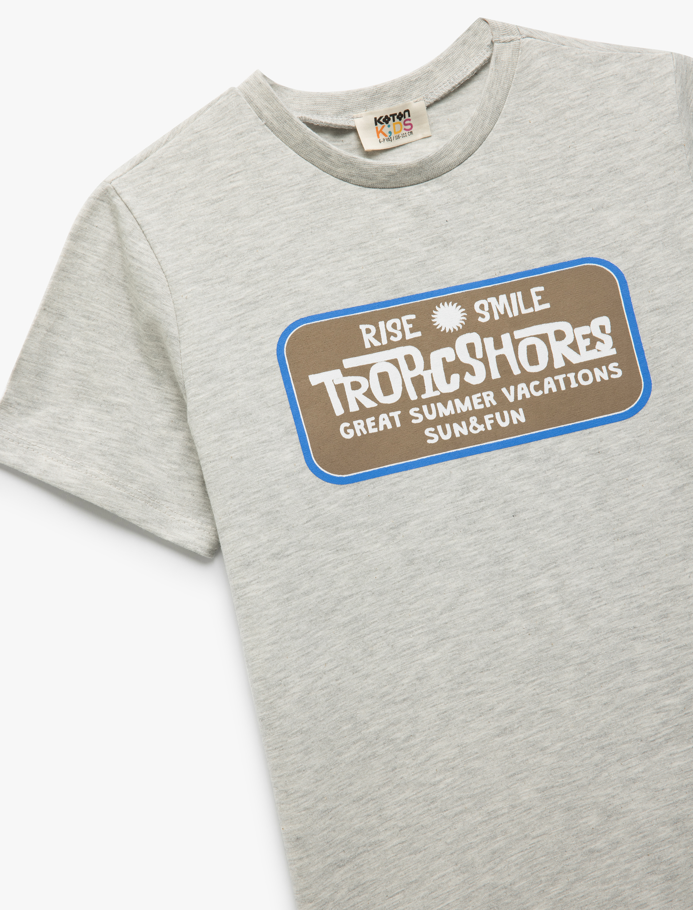  Erkek Çocuk Baskı Detaylı Bisiklet Yaka Kısa Kollu Tişört