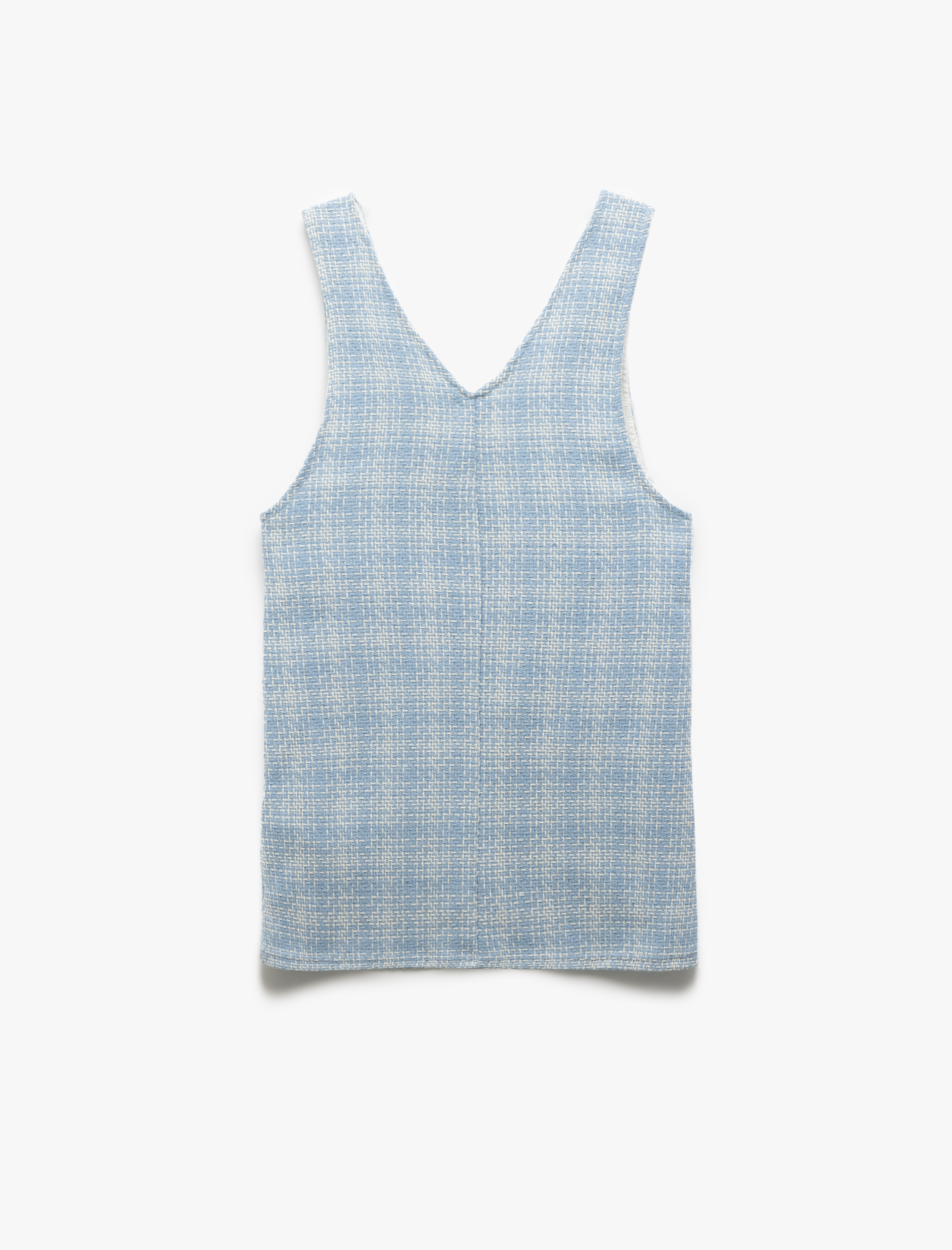 Kız Çocuk V Yaka Cep Detaylı Pamuk Karışımlı Tüvit Elbise