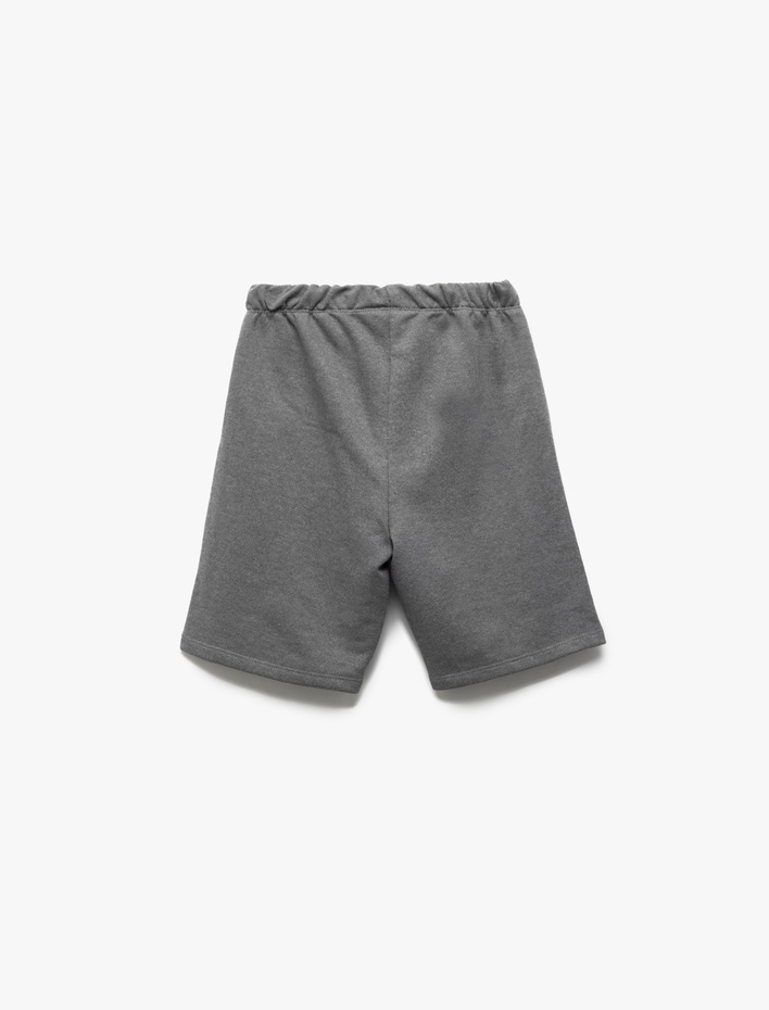 Erkek Çocuk Beli Bağlamalı Baskı Detaylı Şort