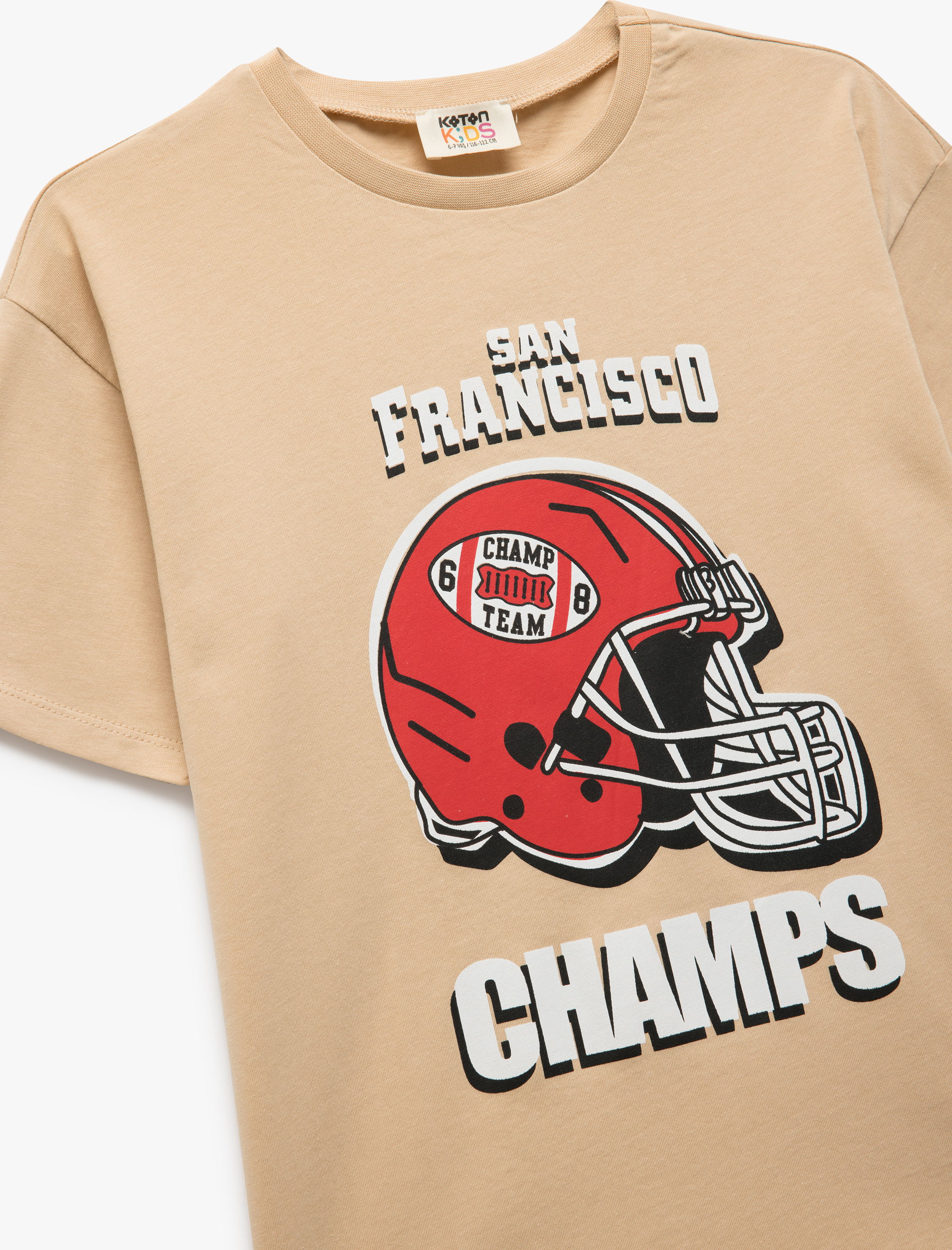  Erkek Çocuk Bisiklet Yaka Kısa Kollu Pamuklu Baskılı Tişört