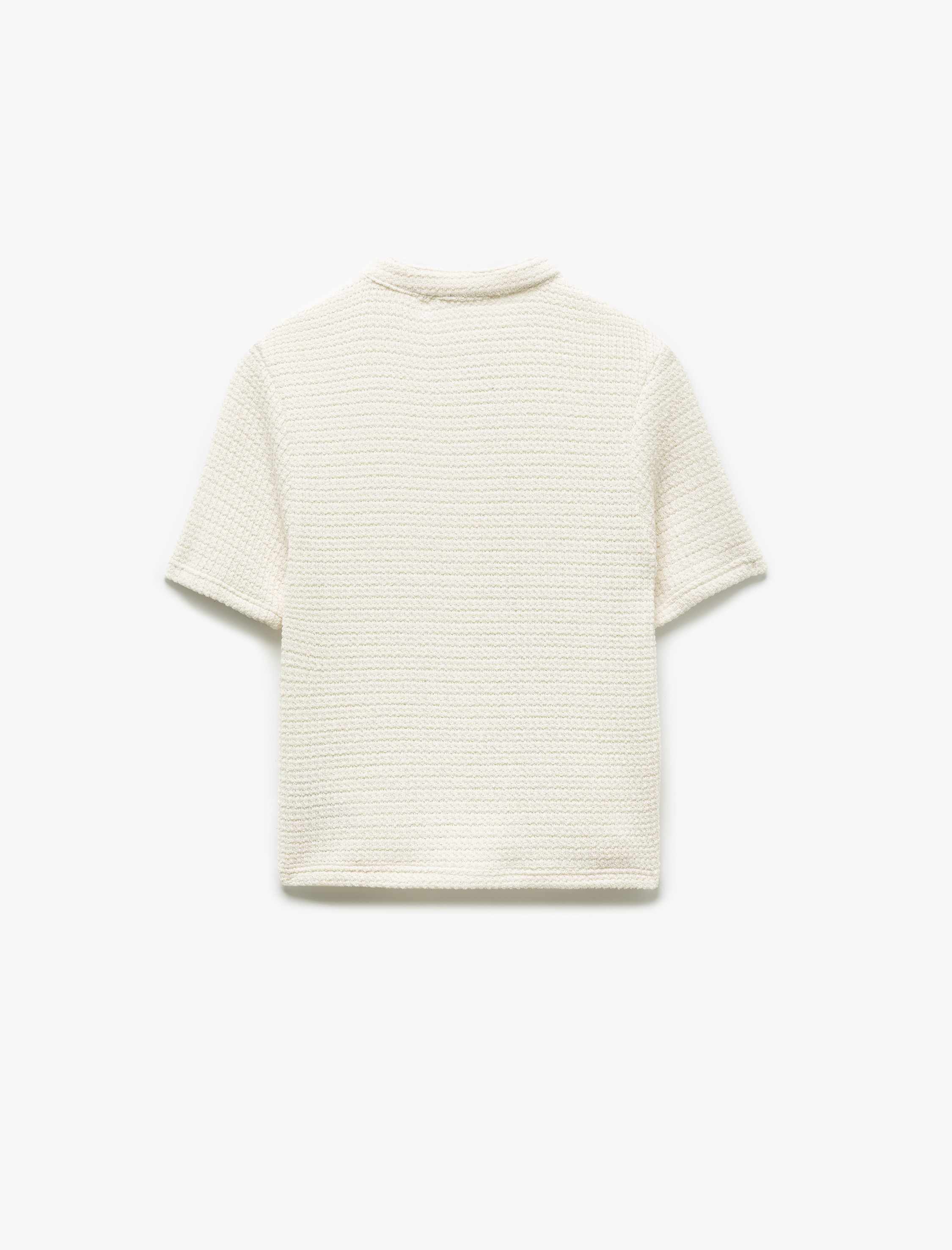   Düğme Detaylı Cepli Bisiklet Yaka Kısa Kollu Triko Hırka