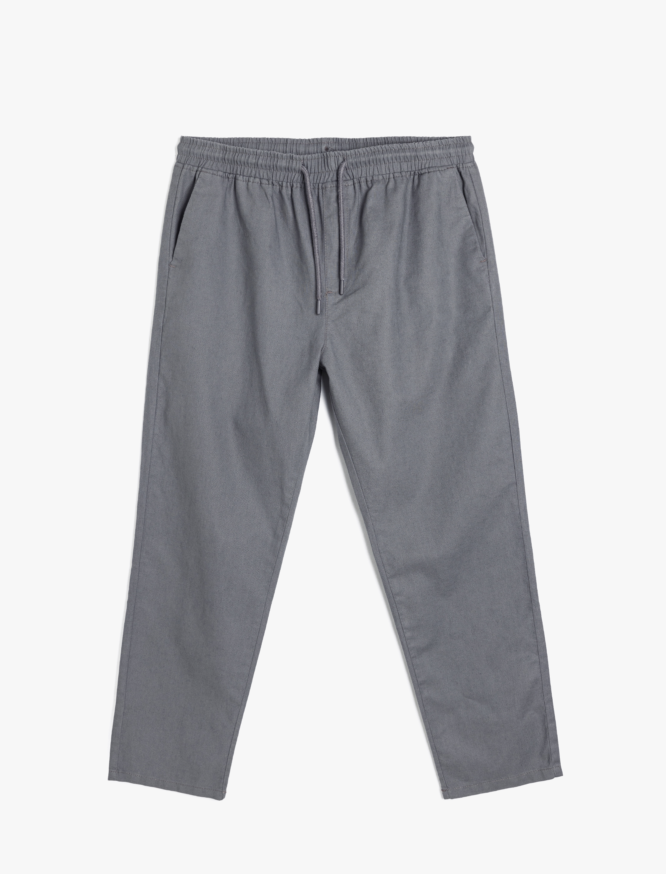   Keten Pamuk Karışımlı Beli Bağcıklı Chino Pantolon