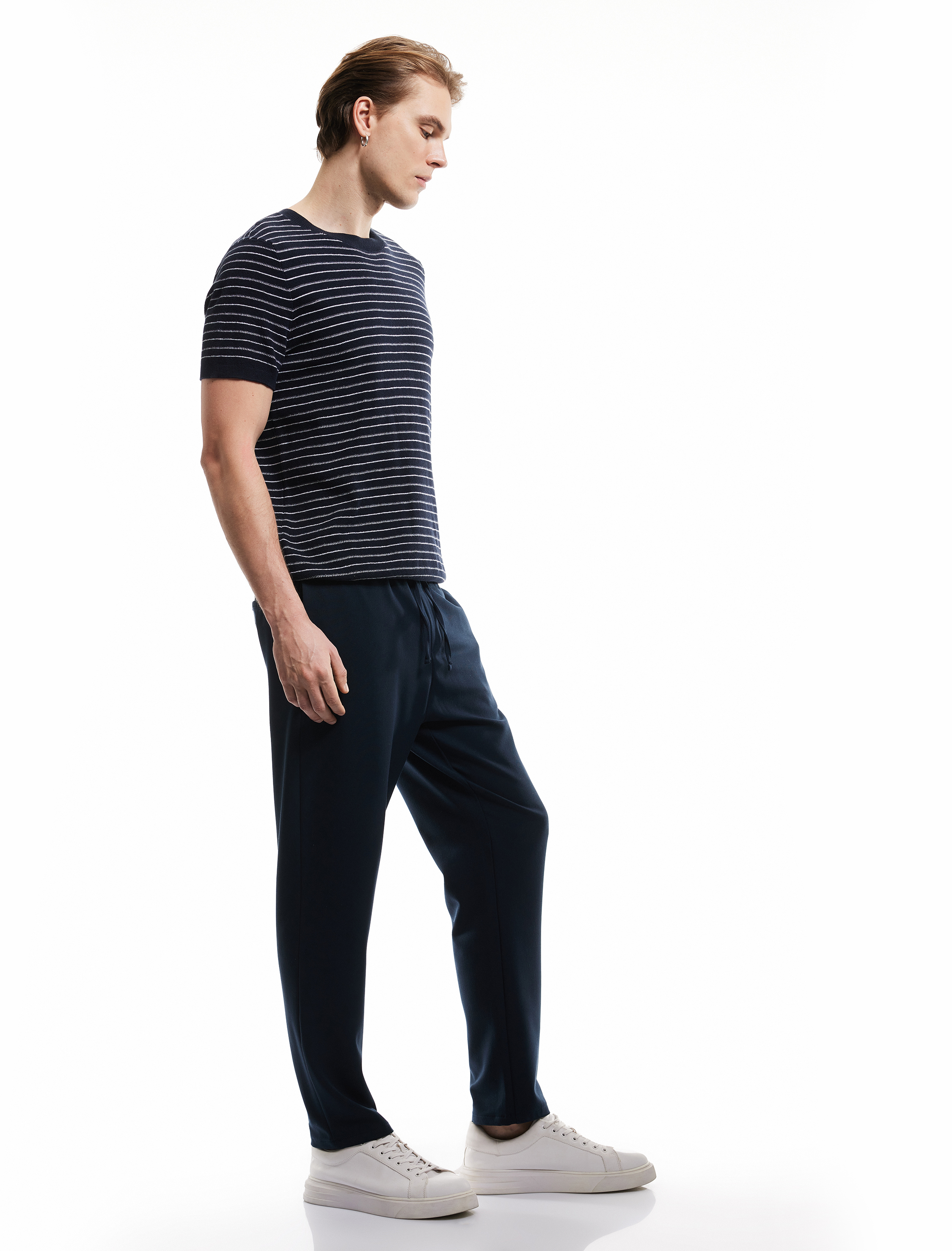   Viskon Karışımlı Cep Detaylı Beli Bağcıklı Pantolon