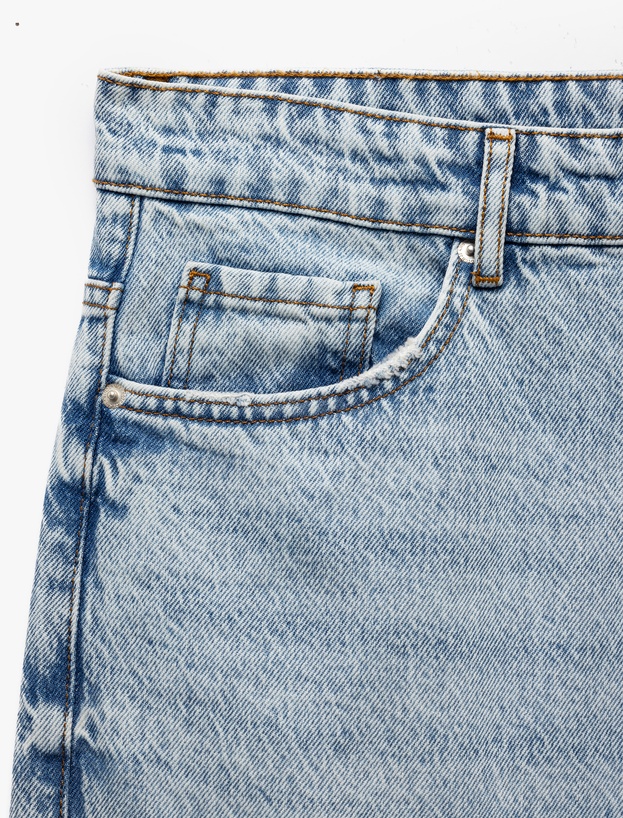 Pamuklu Cepli Loose Fit Jean Pantolon - Steve Jean_7