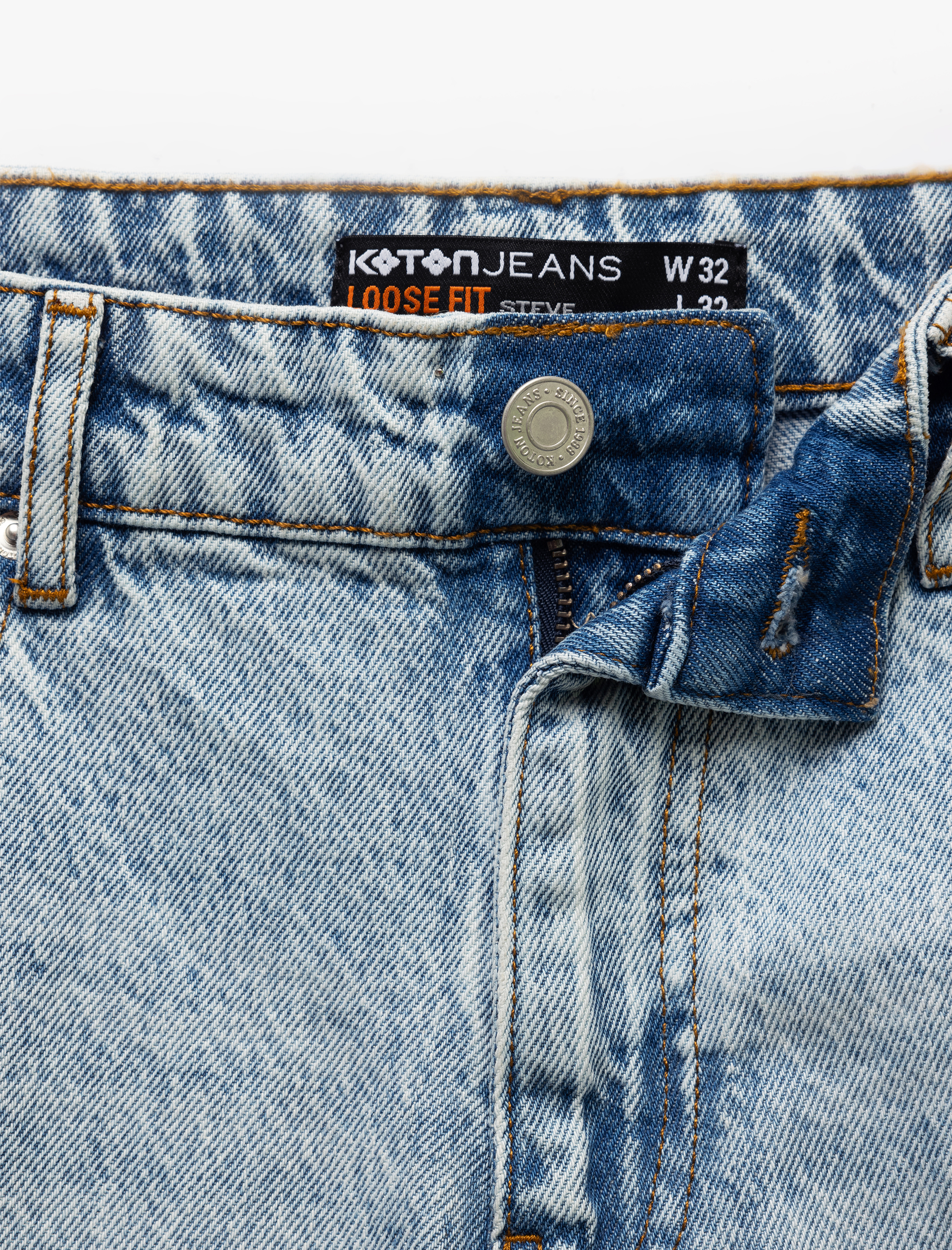   Pamuklu Cepli Loose Fit Jean Pantolon - Steve Jean