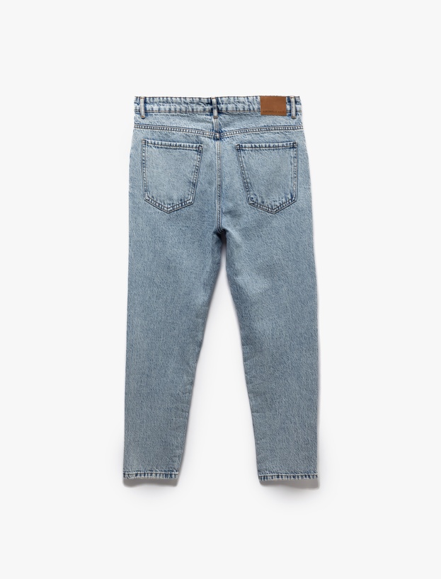 Pamuklu Cepli Loose Fit Jean Pantolon - Steve Jean_5