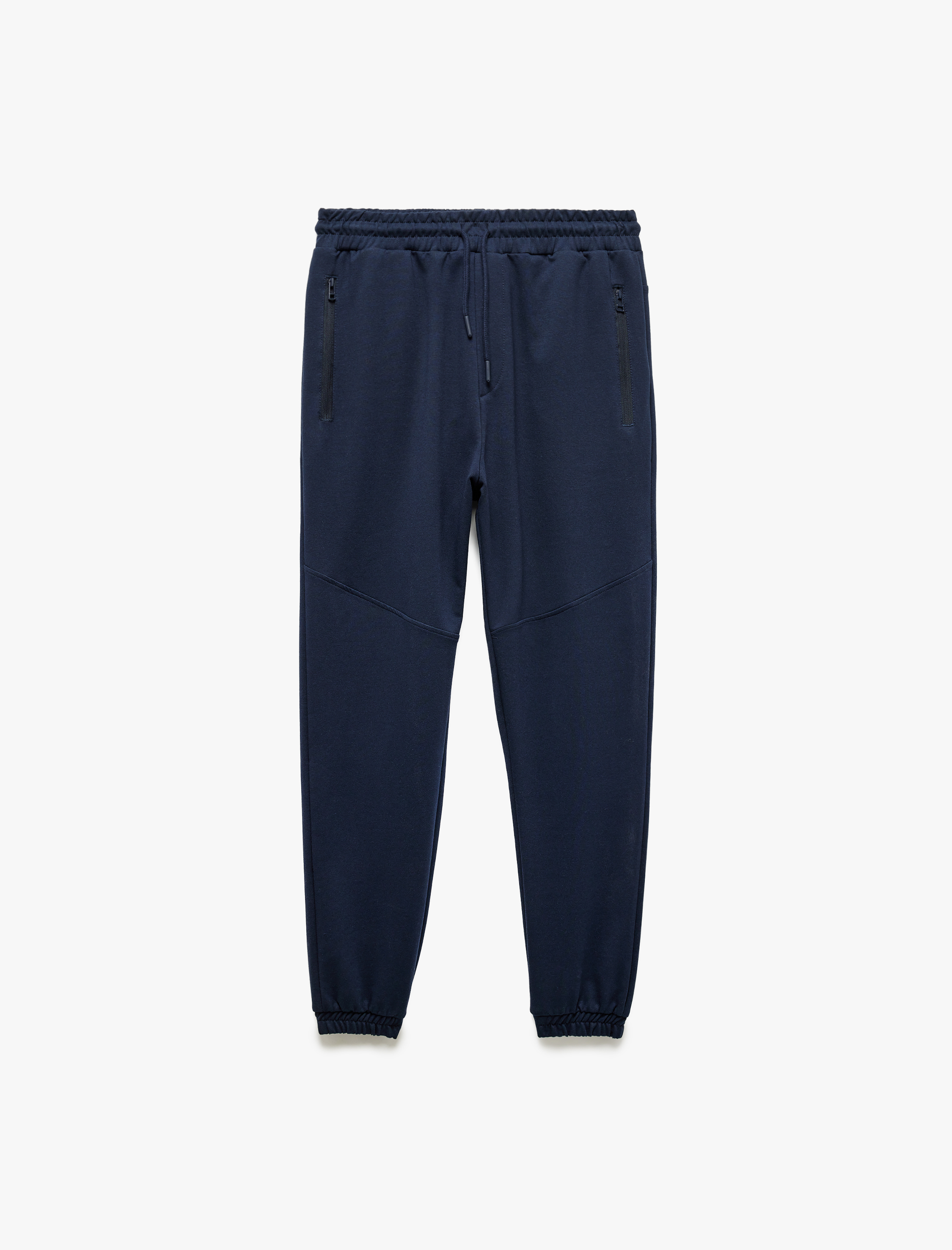   Fermuarlı Cepli Pamuklu Dikiş Detaylı Beli Bağcıklı Jogger Eşofman Altı